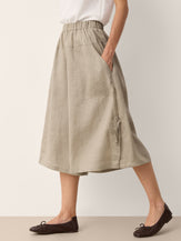 100% Linen Drawstring Hem Elasticated Waist Balloon Pants CALANTHE by LINTICO for women