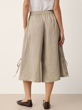 100% Linen Drawstring Hem Elasticated Waist Balloon Pants CALANTHE by LINTICO for women
