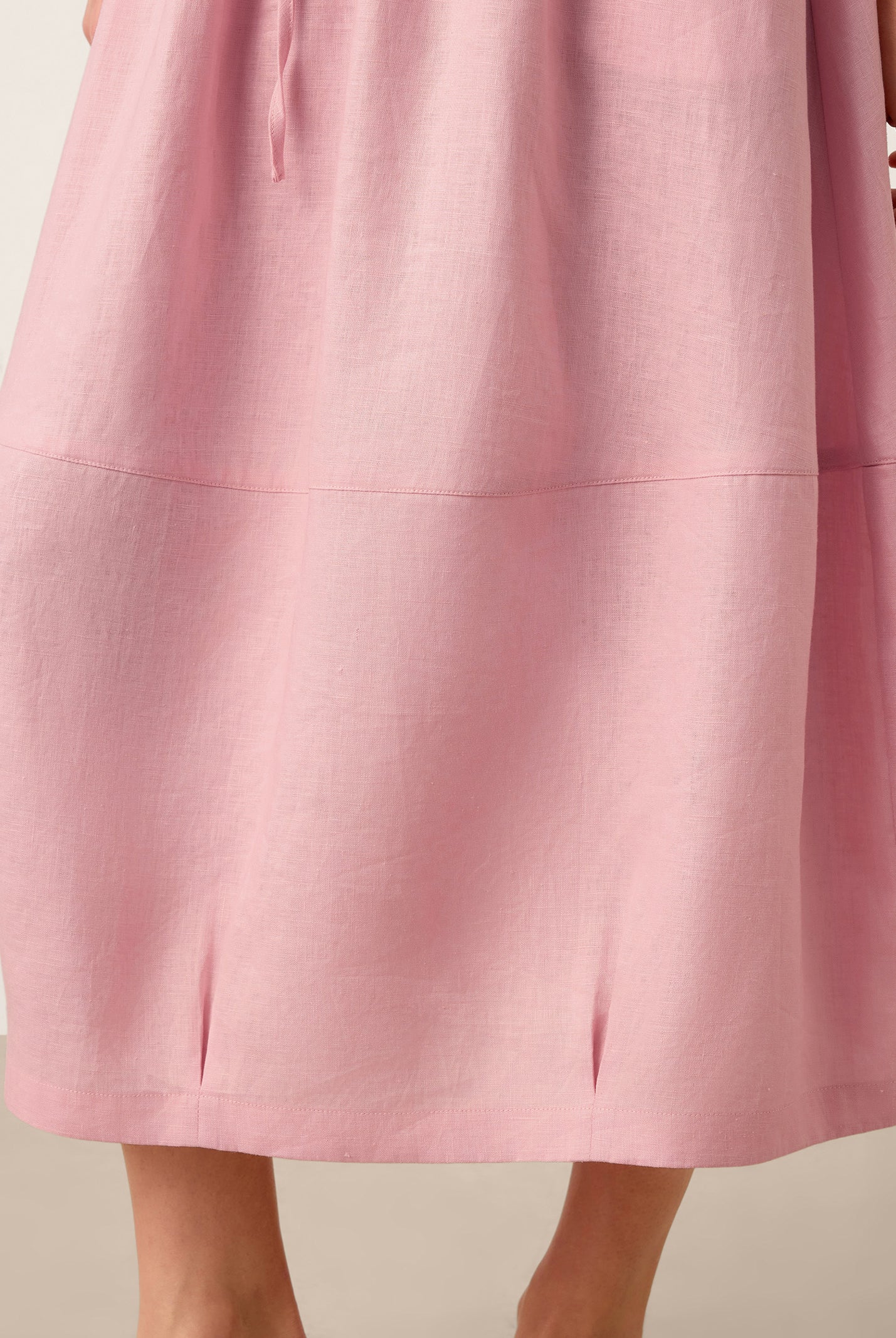 100% Linen Drawstring Lantern Maxi Skirt with Pockets ROXANNE by LINTICO for women