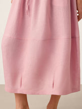 100% Linen Drawstring Lantern Maxi Skirt with Pockets ROXANNE by LINTICO for women