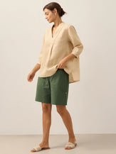 100% Linen Dress Shirt JOANNA by LINTICO for women
