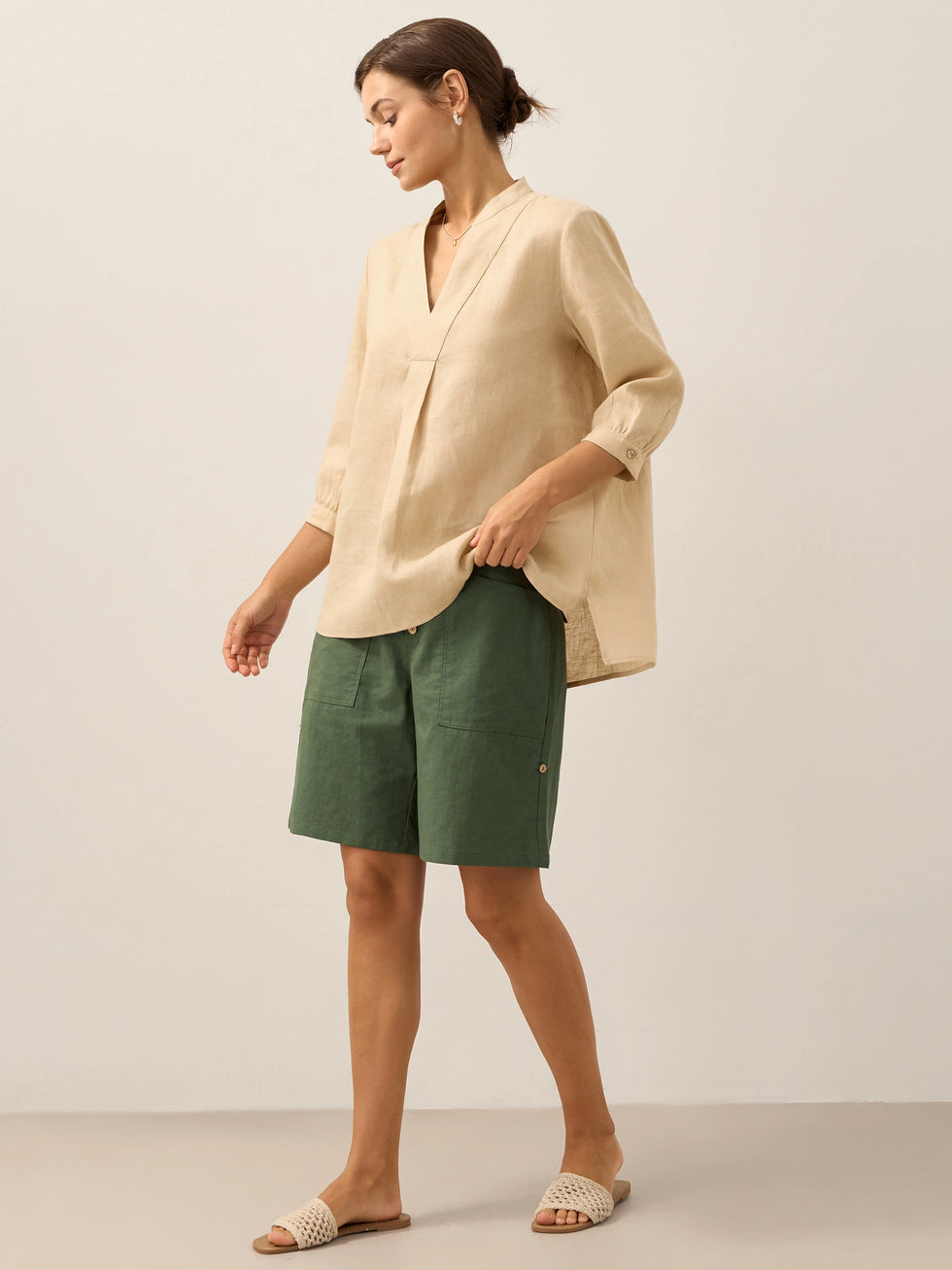 100% Linen Dress Shirt JOANNA by LINTICO for women