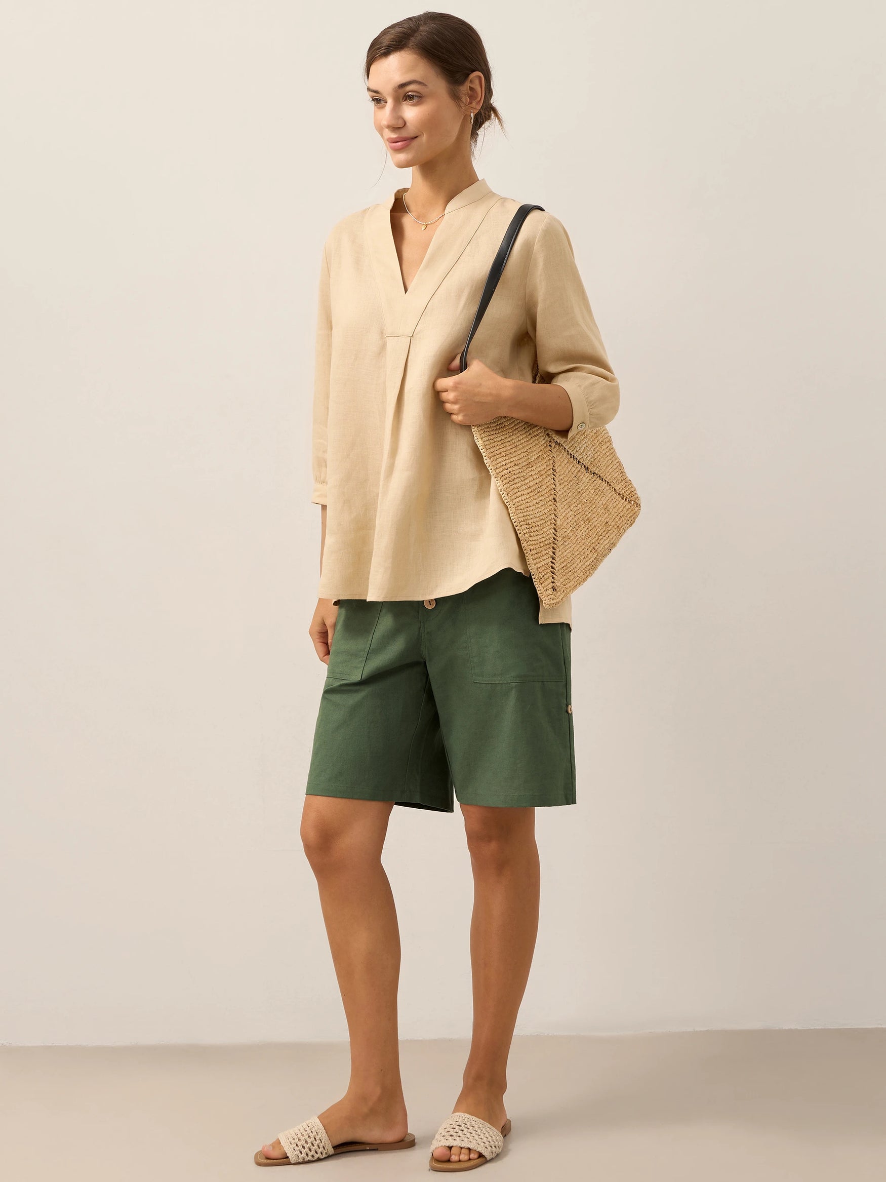 100% Linen Dress Shirt JOANNA by LINTICO for women
