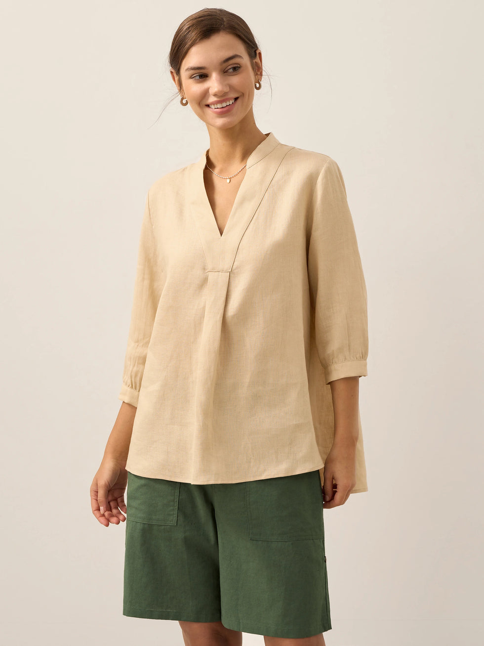 100% Linen Dress Shirt JOANNA by LINTICO for women