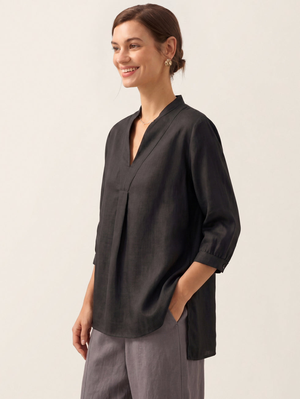 100% Linen Dress Shirt JOANNA by LINTICO for women