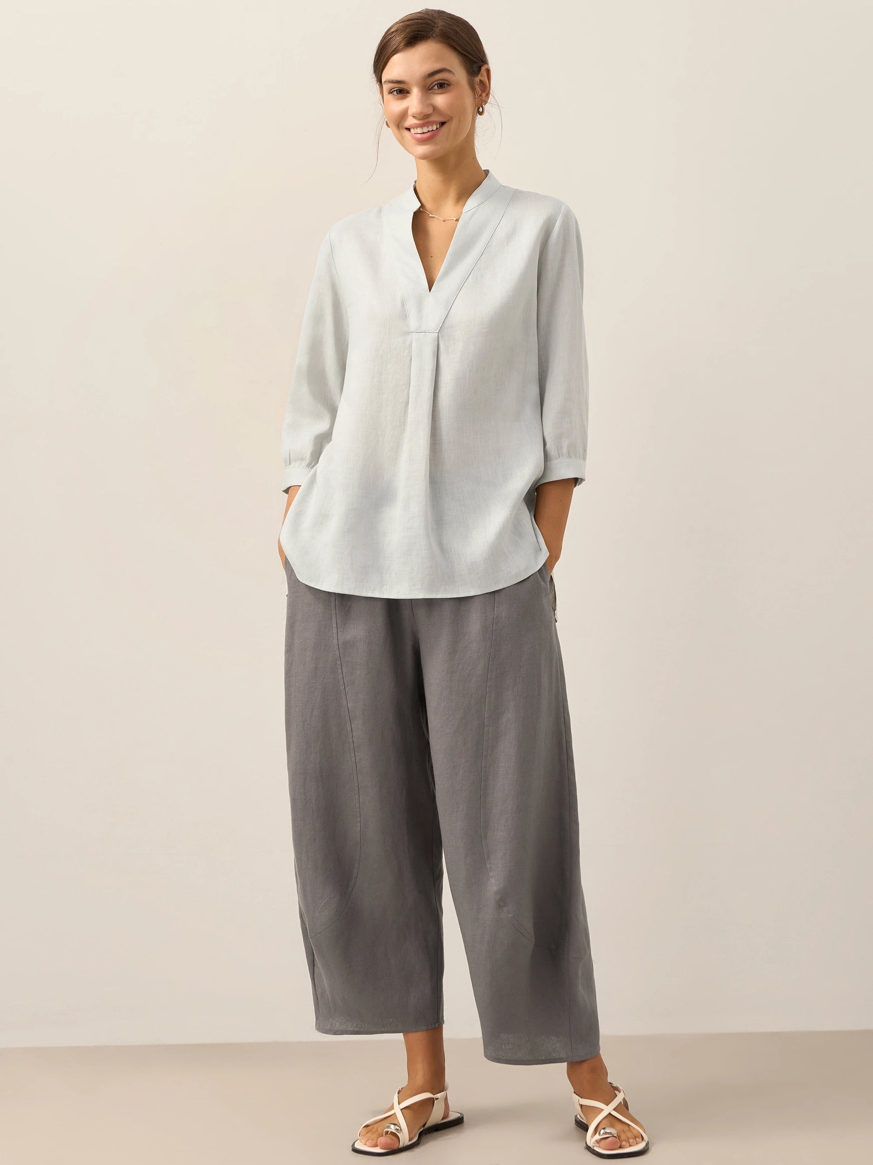 100% Linen Dress Shirt JOANNA by LINTICO for women