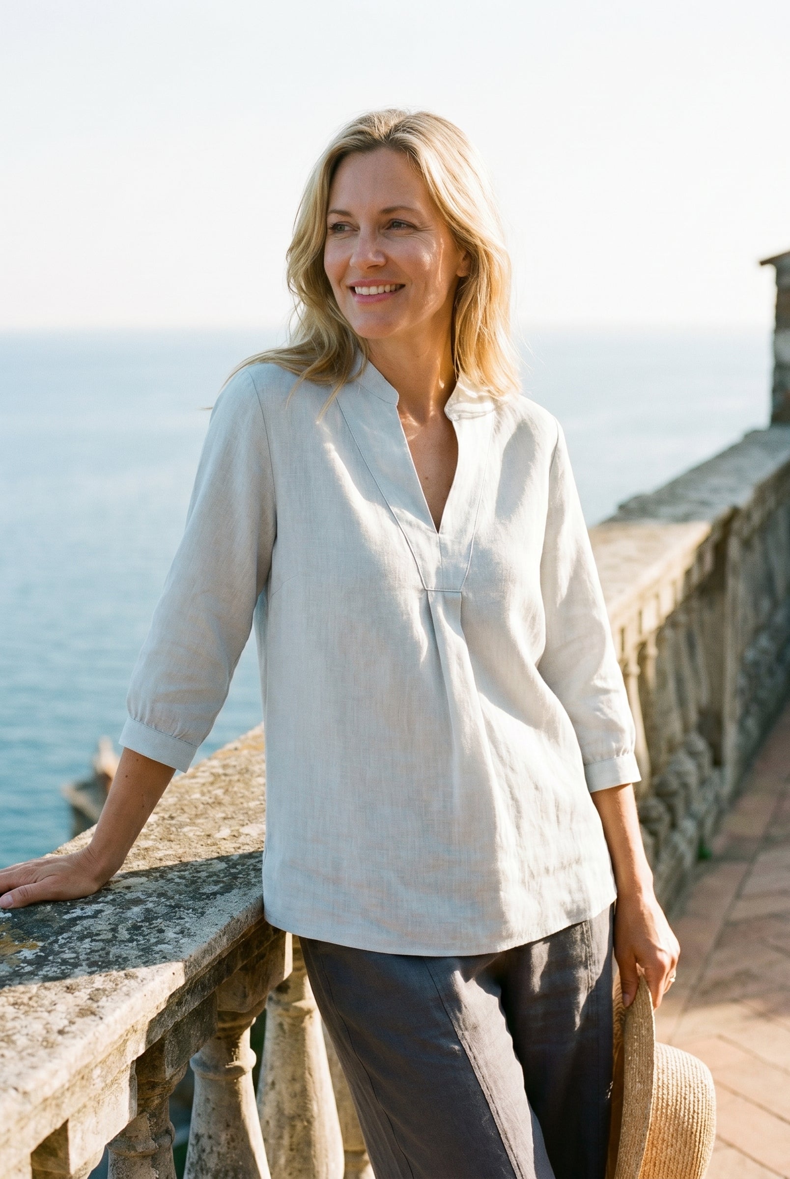 100% Linen Dress Shirt JOANNA by LINTICO for women