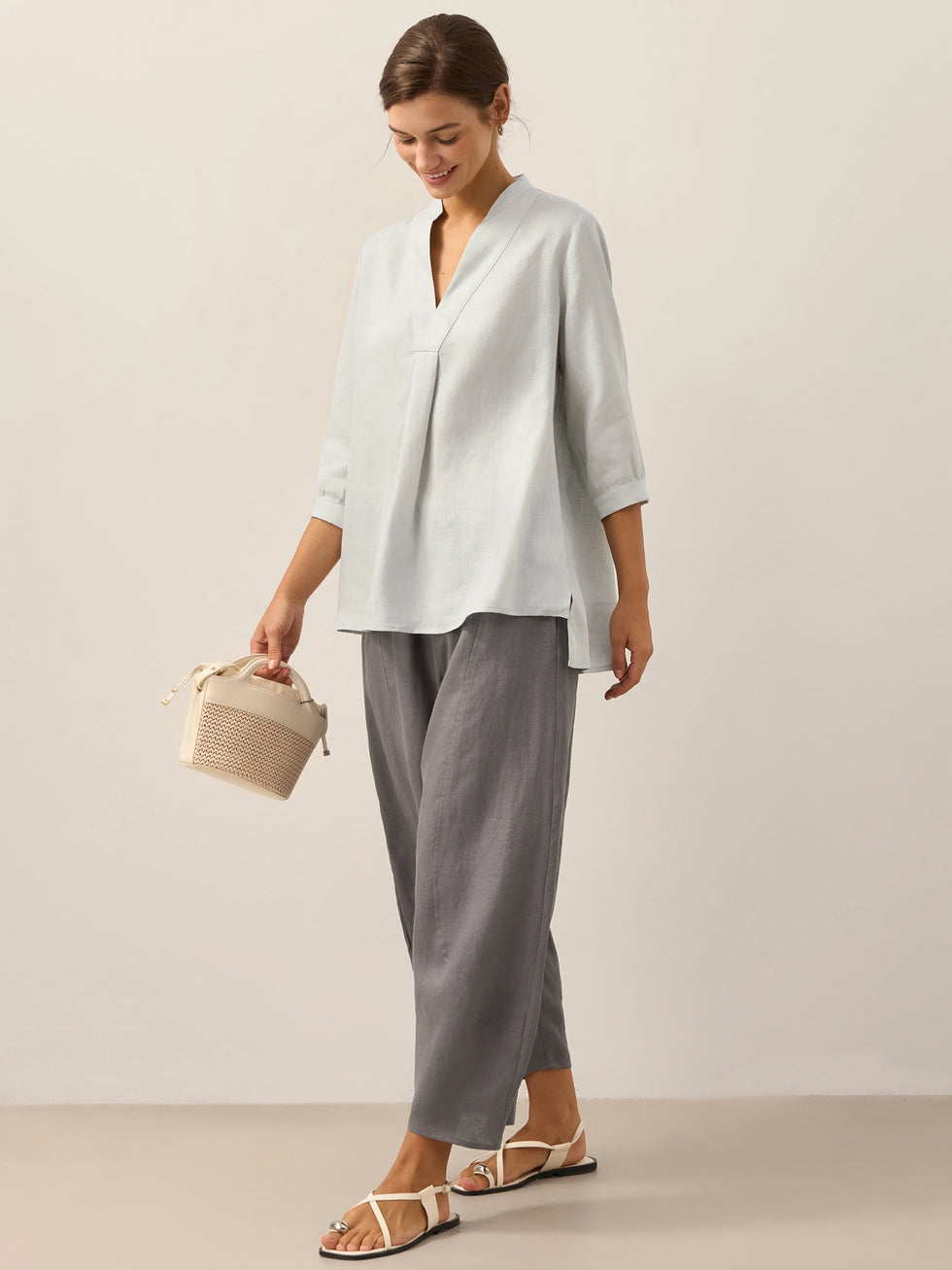 100% Linen Dress Shirt JOANNA by LINTICO for women