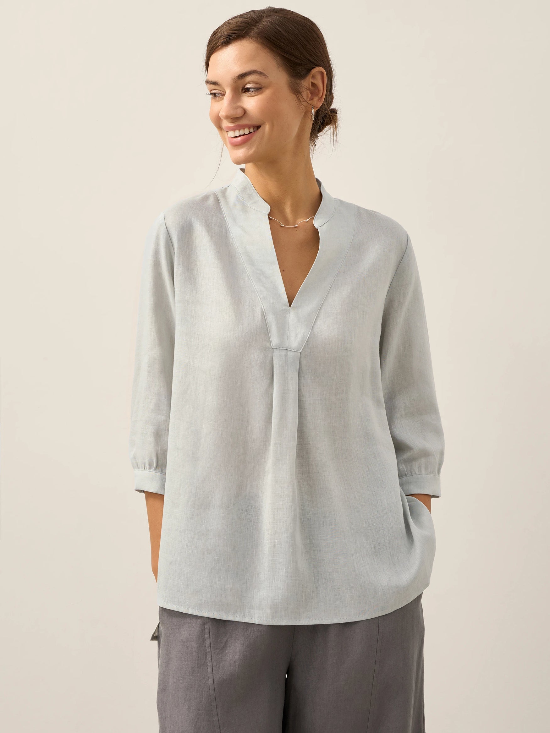 100% Linen Dress Shirt JOANNA by LINTICO for women
