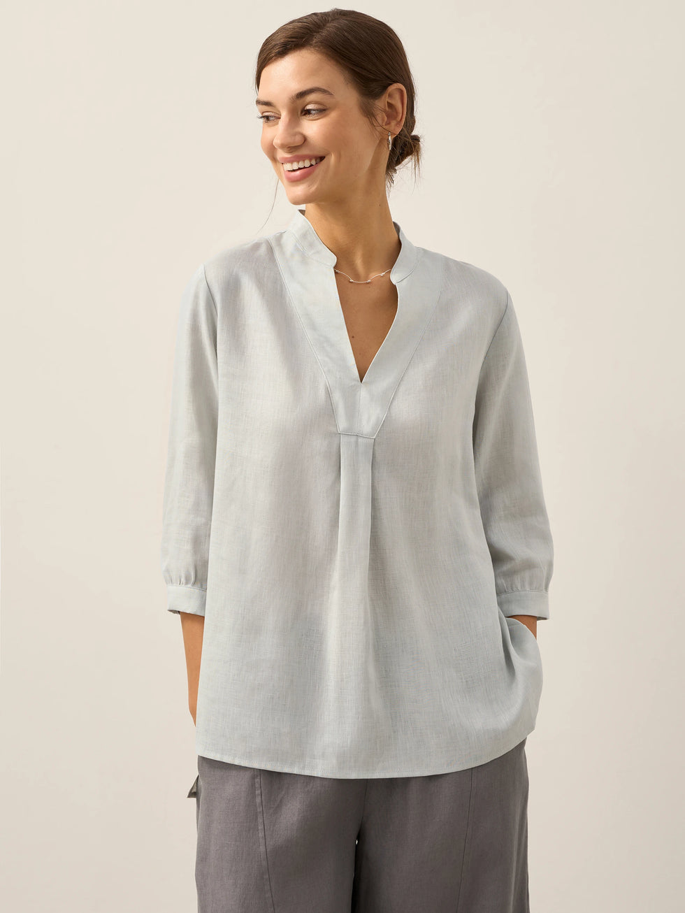 100% Linen Dress Shirt JOANNA by LINTICO for women