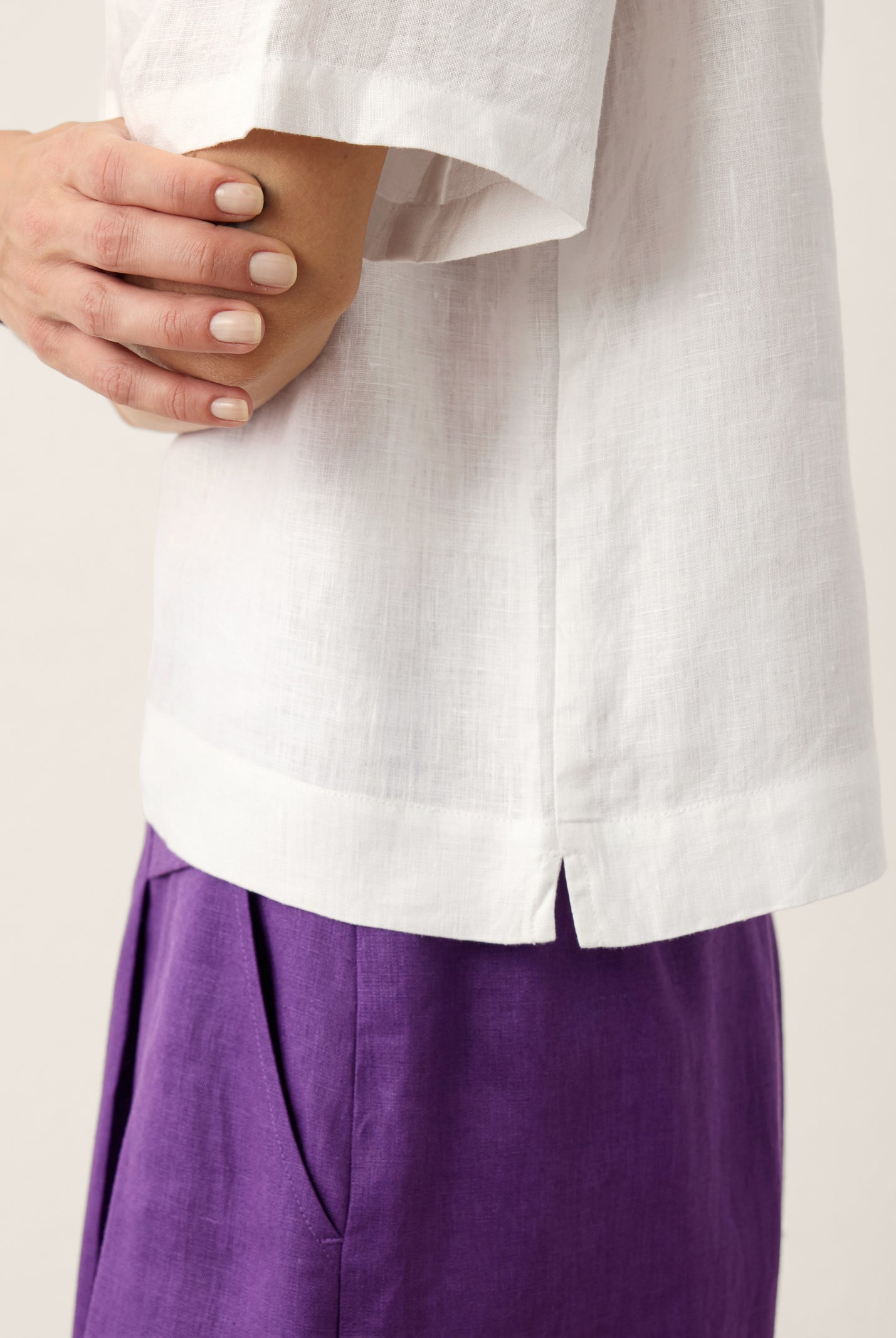 100% Linen Drop Shoulder Boxy Top REGINA by LINTICO for women