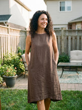 100% Linen Sleeveless Dress SIENNA by LINTICO for women