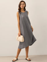100% Linen Sleeveless Dress SIENNA by LINTICO for women