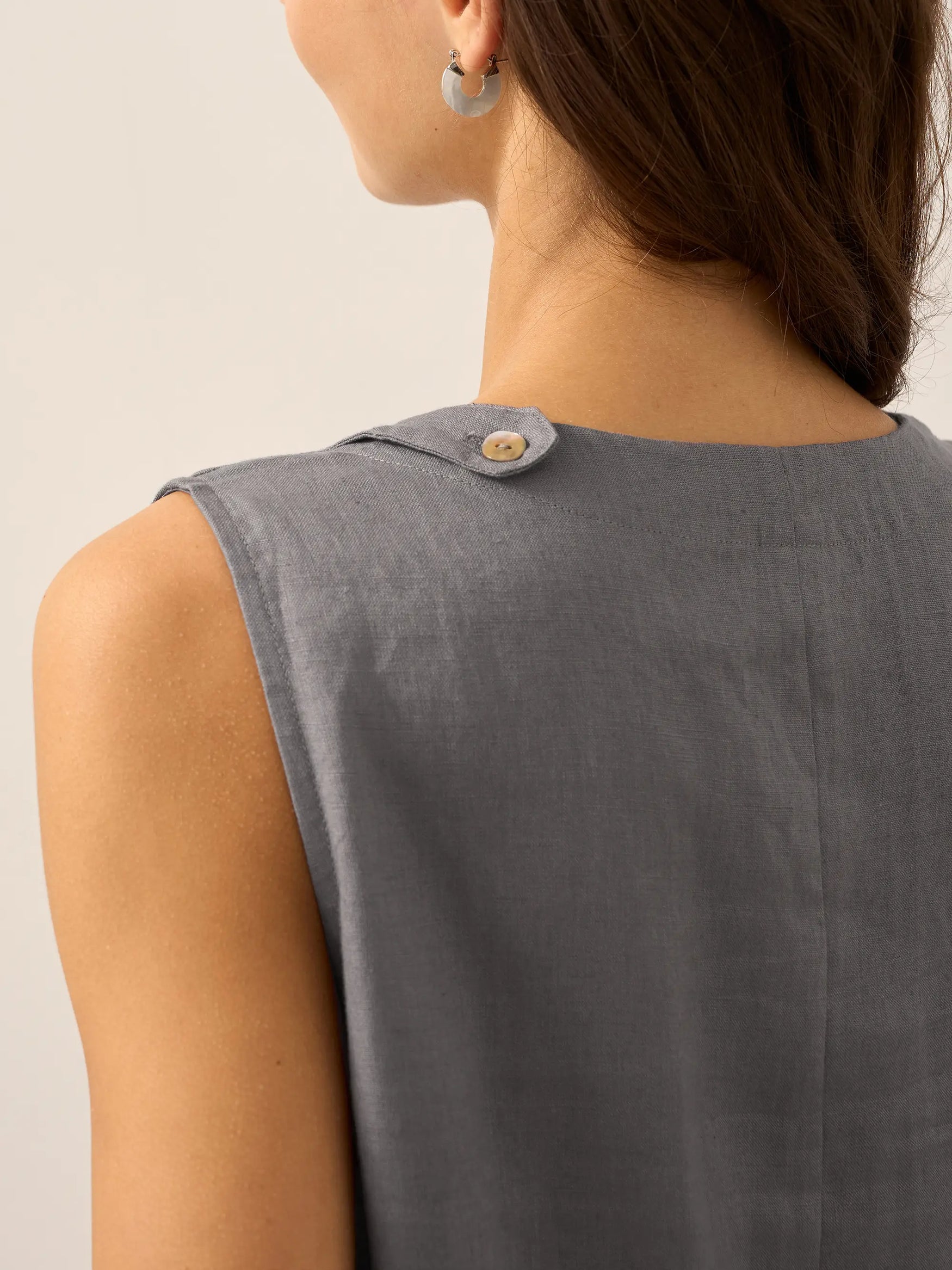 100% Linen Sleeveless Dress SIENNA by LINTICO for women