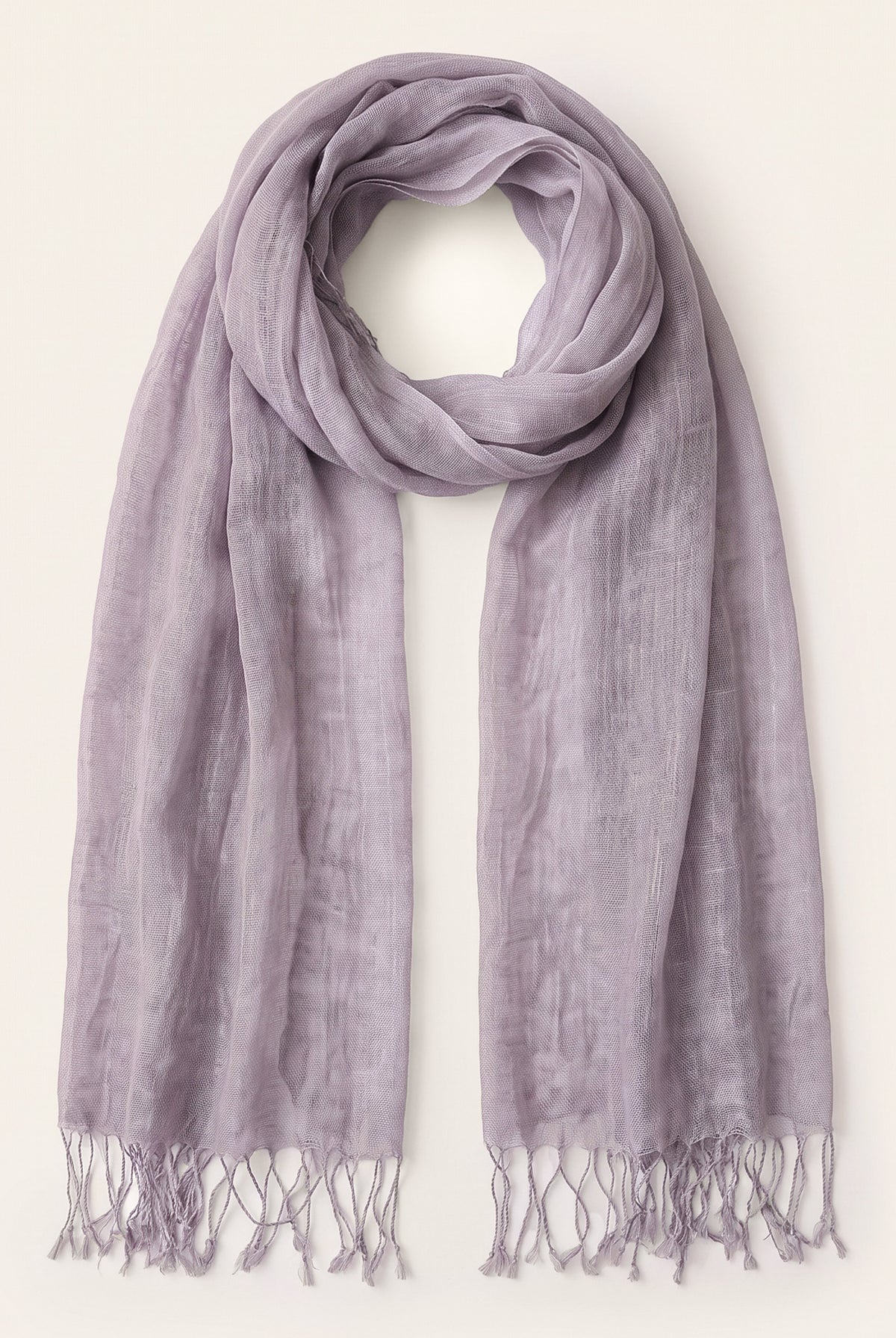 Lilac 100% Linen Lightweight Solid Color Scarf BIANCA by LINTICO