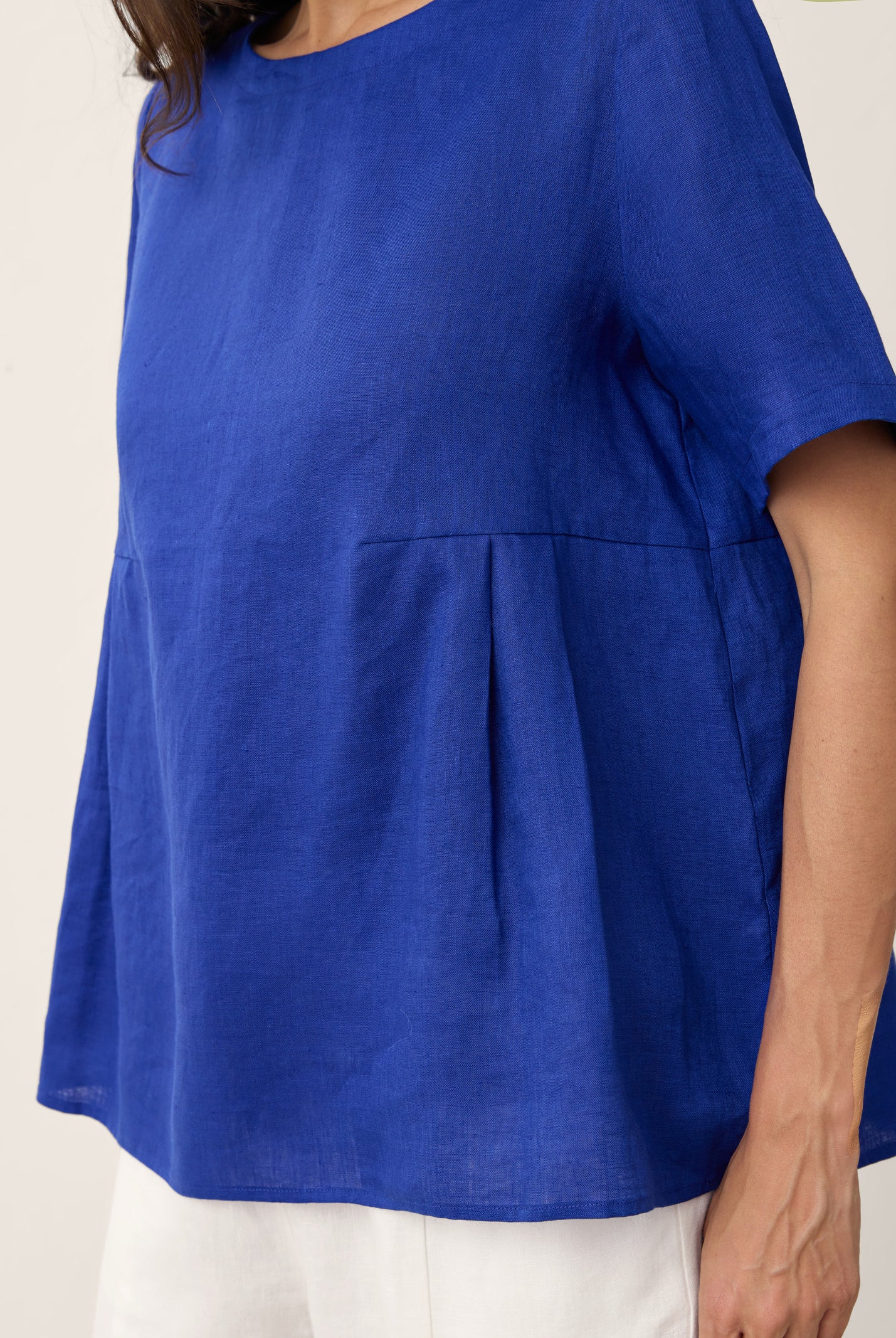 100% Linen Pleated Waist Relaxed Overtop FABIENNE by LINTICO for women