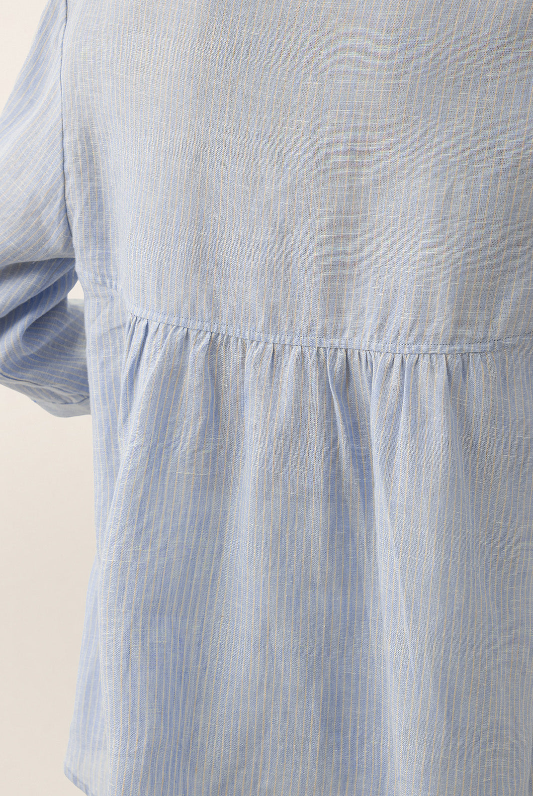 100% Linen Round Neck Artistic Stripe Top FLORENCE by LINTICO for women