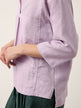 100% Linen Shawl V-Neck Half Sleeve Top JADE by LINTICO for women
