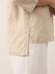 100% Linen Shawl V-Neck Half Sleeve Top JADE by LINTICO for women