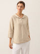 100% Linen Shawl V-Neck Half Sleeve Top JADE by LINTICO for women