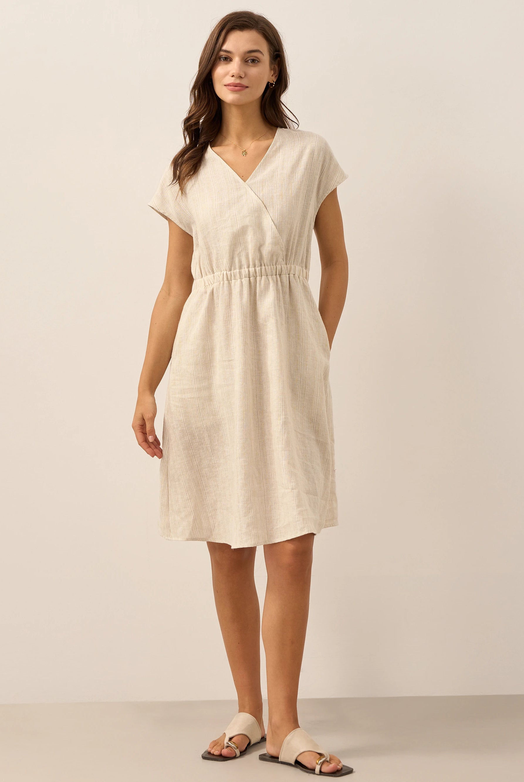 LINTICO women's linen outfit with midi dress and mini dress