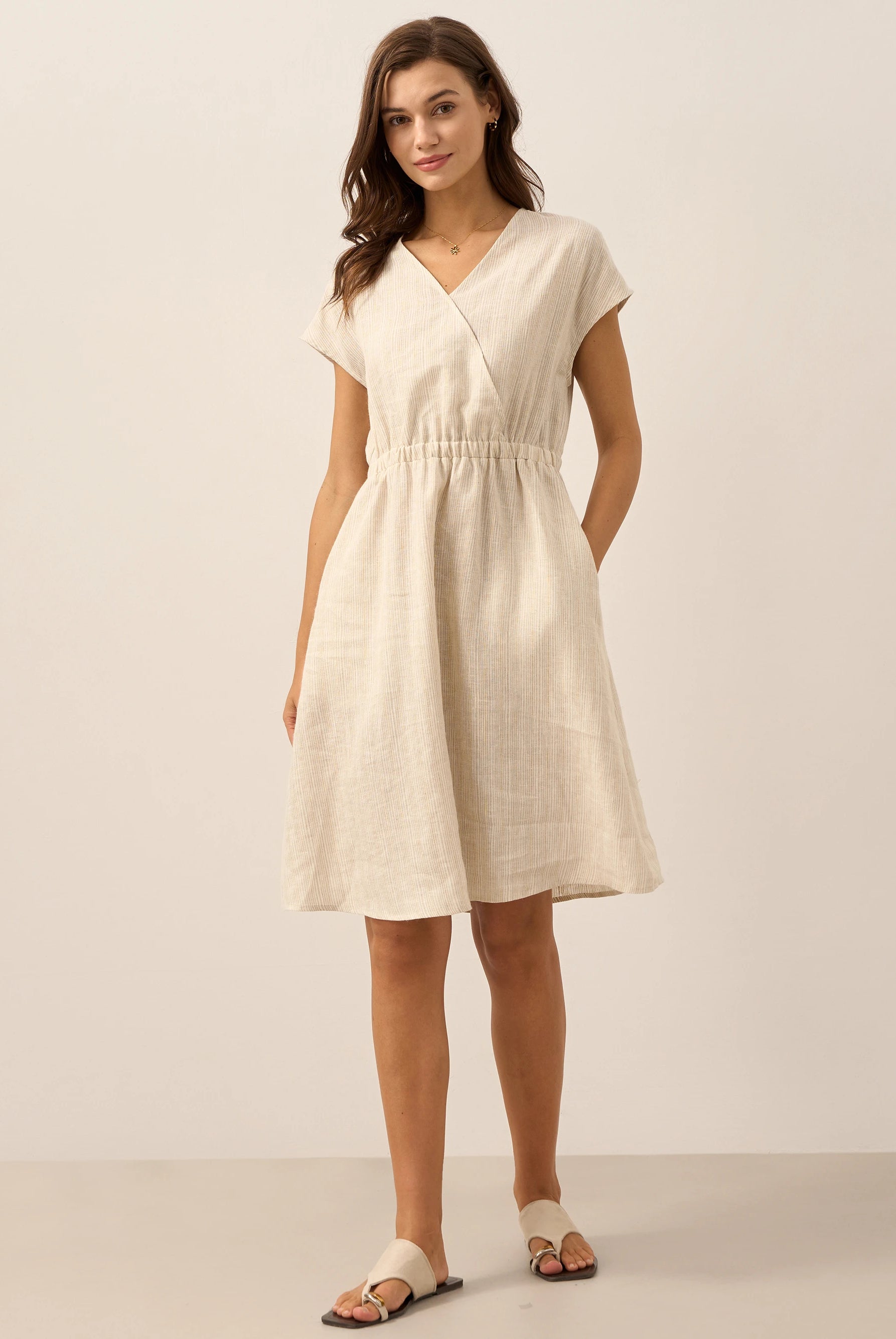 LINTICO women's linen outfit with midi dress and mini dress