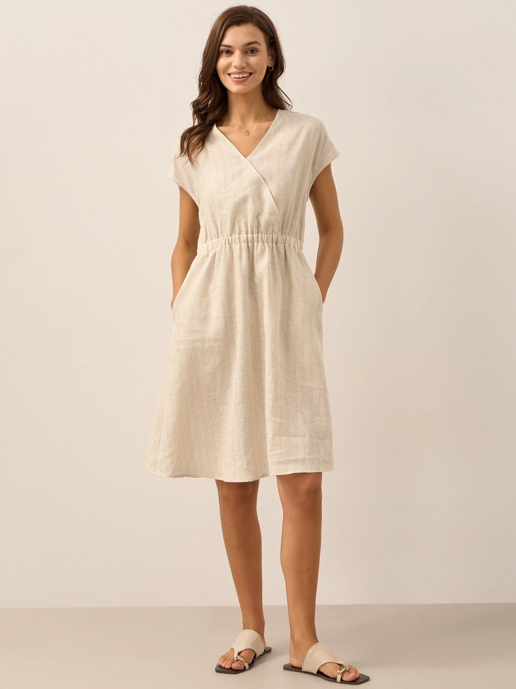 LINTICO women's linen outfit with midi dress and mini dress