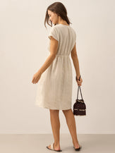 LINTICO women's linen outfit with midi dress and mini dress