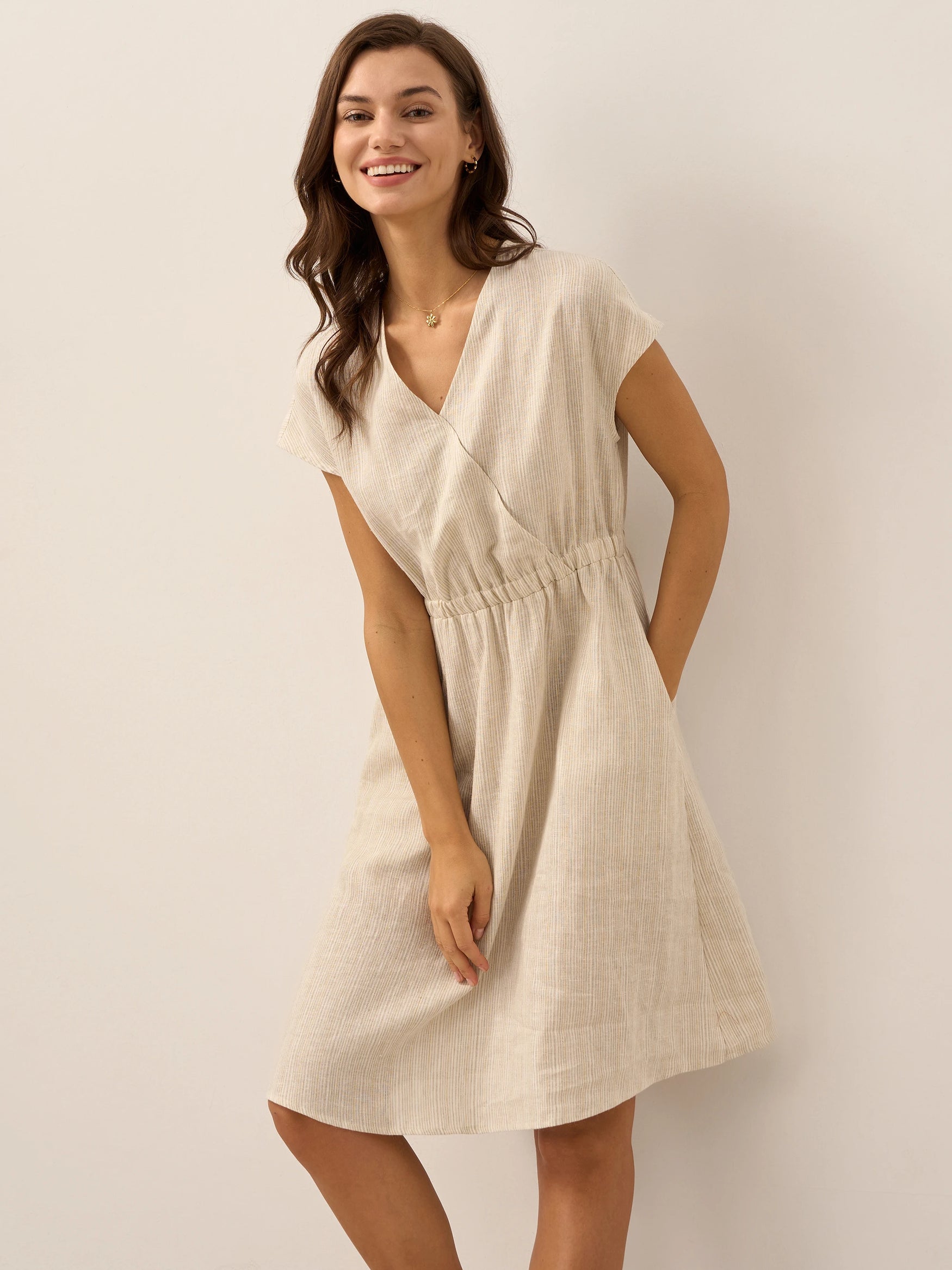 LINTICO women's linen outfit with midi dress and mini dress