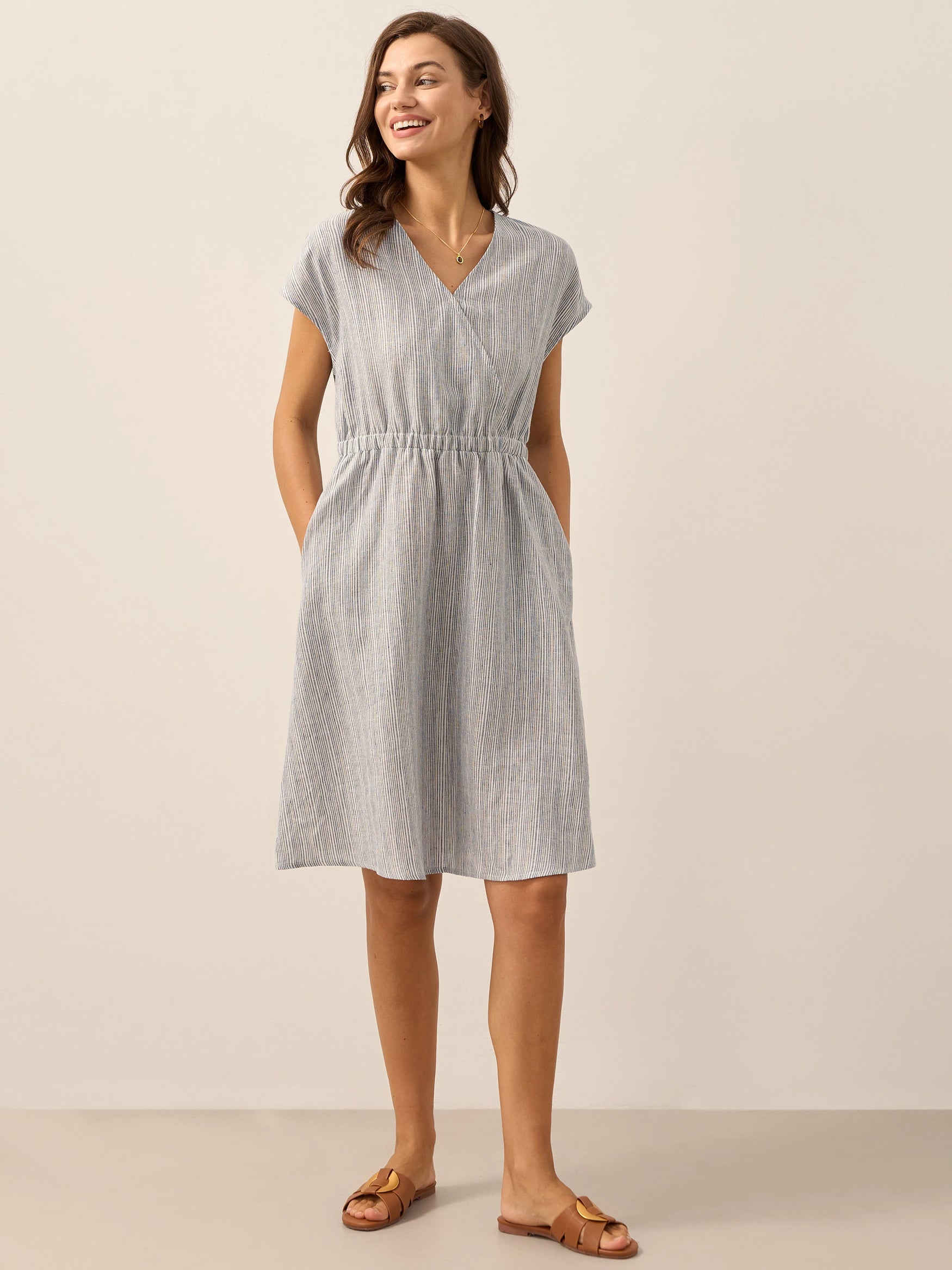 LINTICO women's linen outfit with midi dress and mini dress