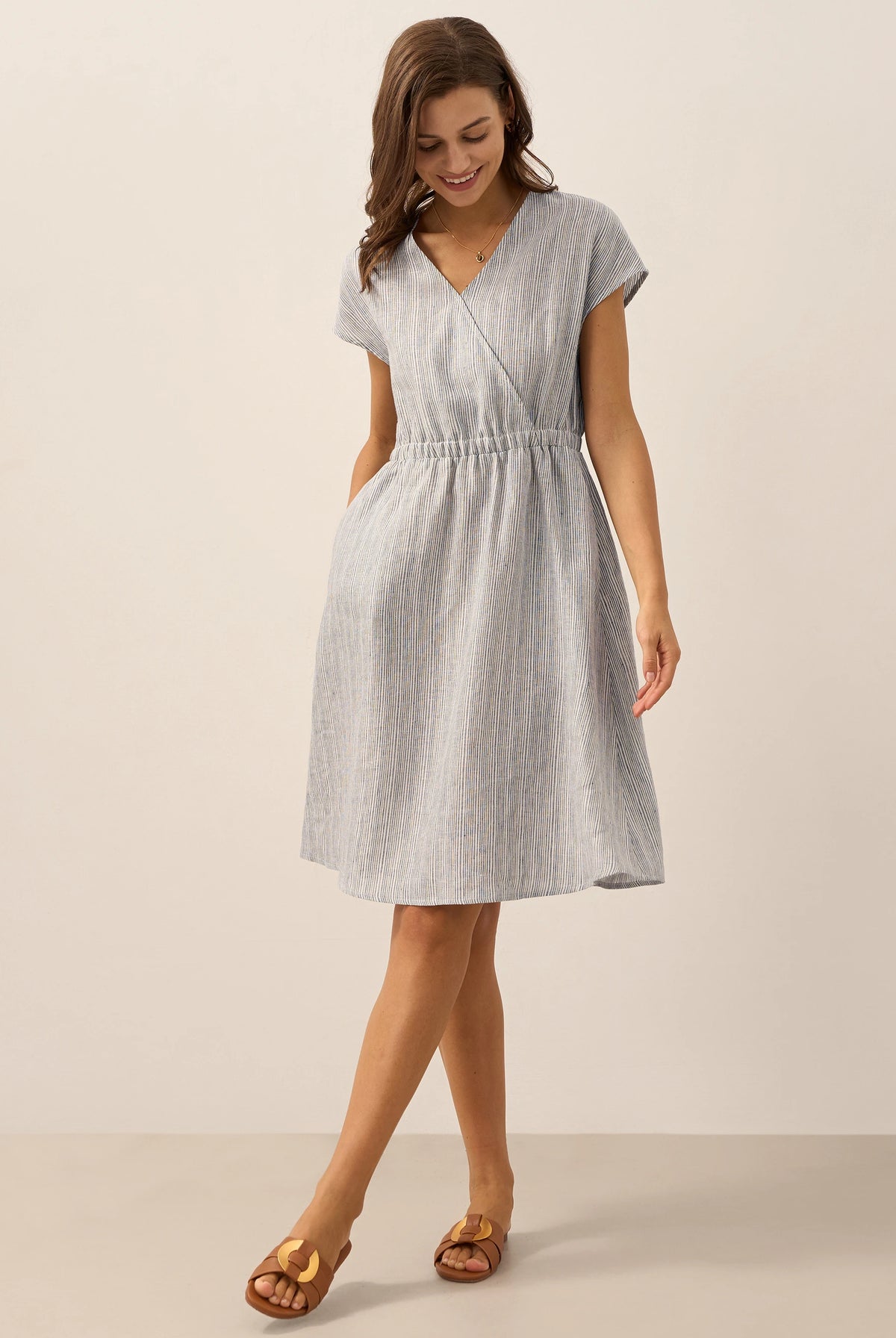 LINTICO women's linen outfit with midi dress and mini dress