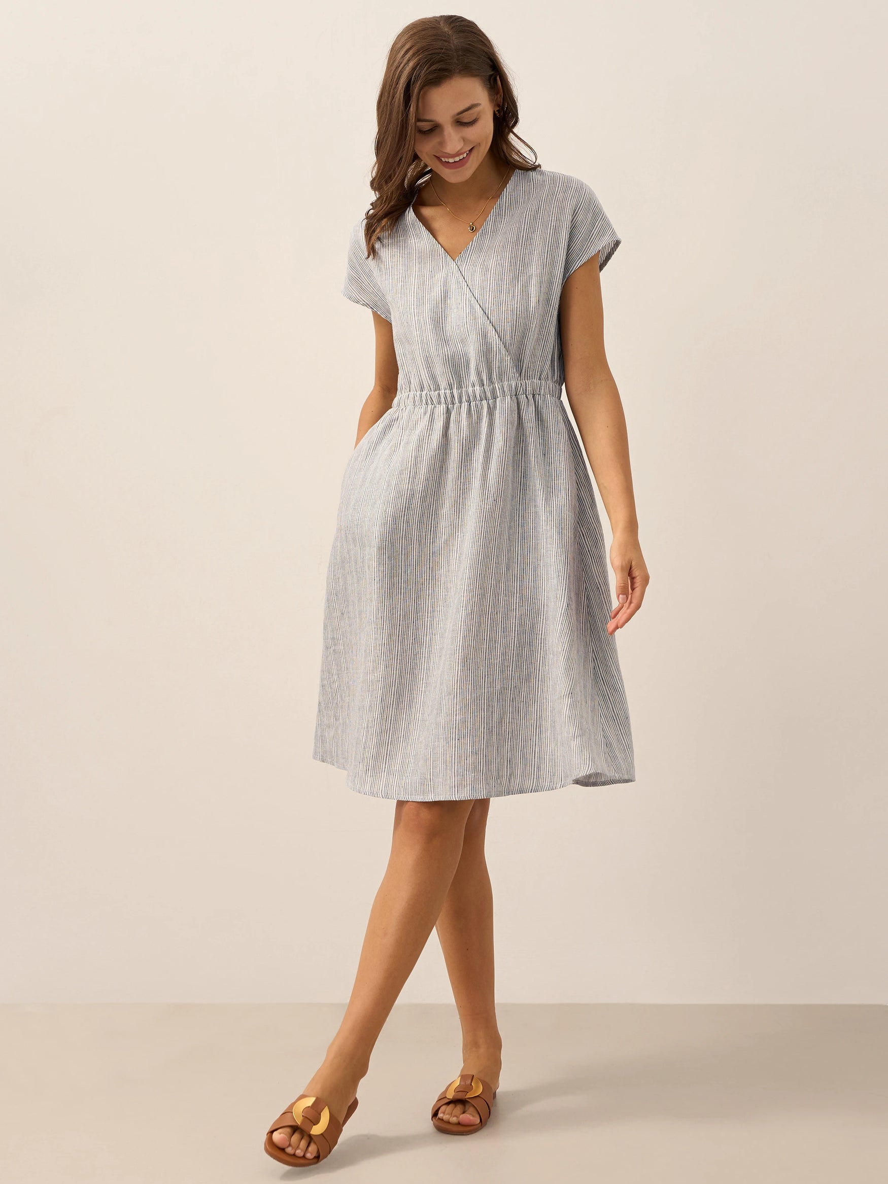 LINTICO women's linen outfit with midi dress and mini dress