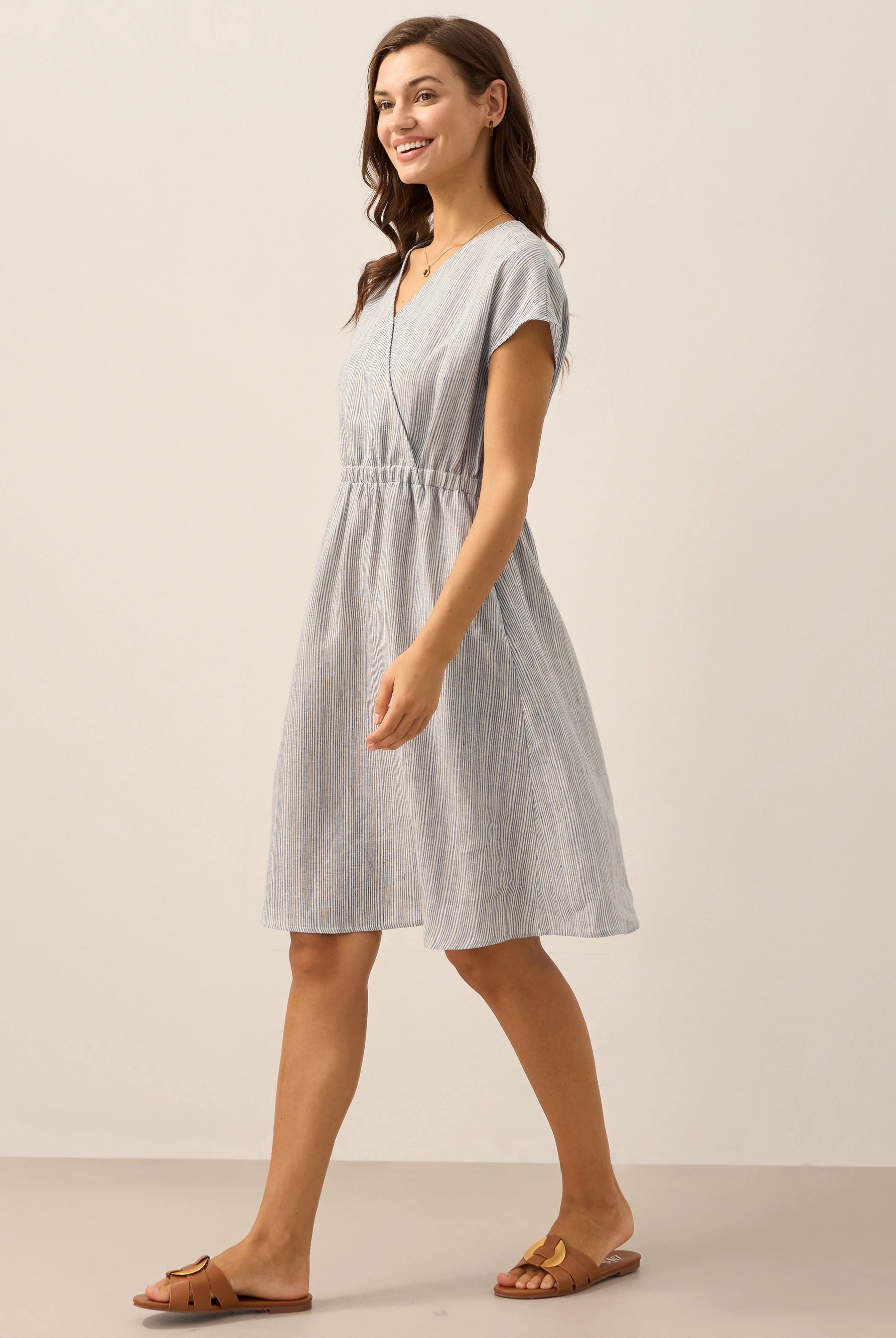 LINTICO women's linen outfit with midi dress and mini dress