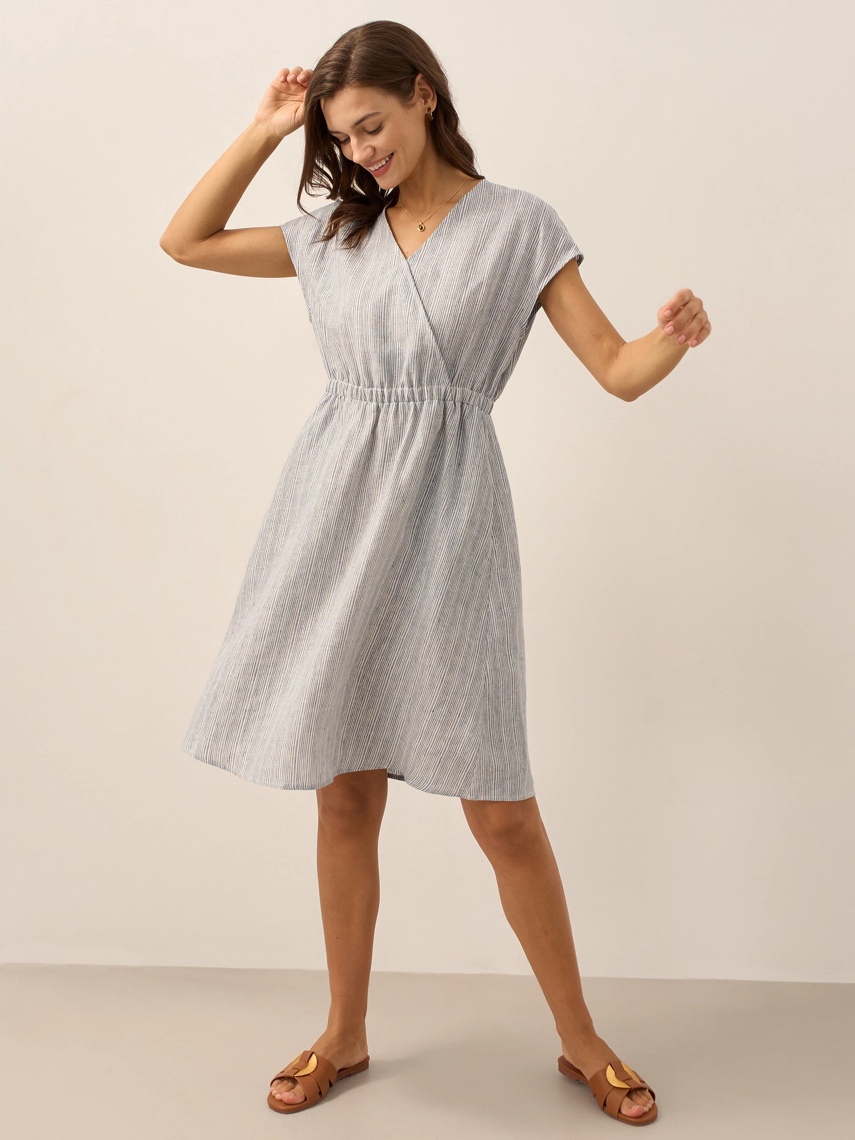 LINTICO women's linen outfit with midi dress and mini dress