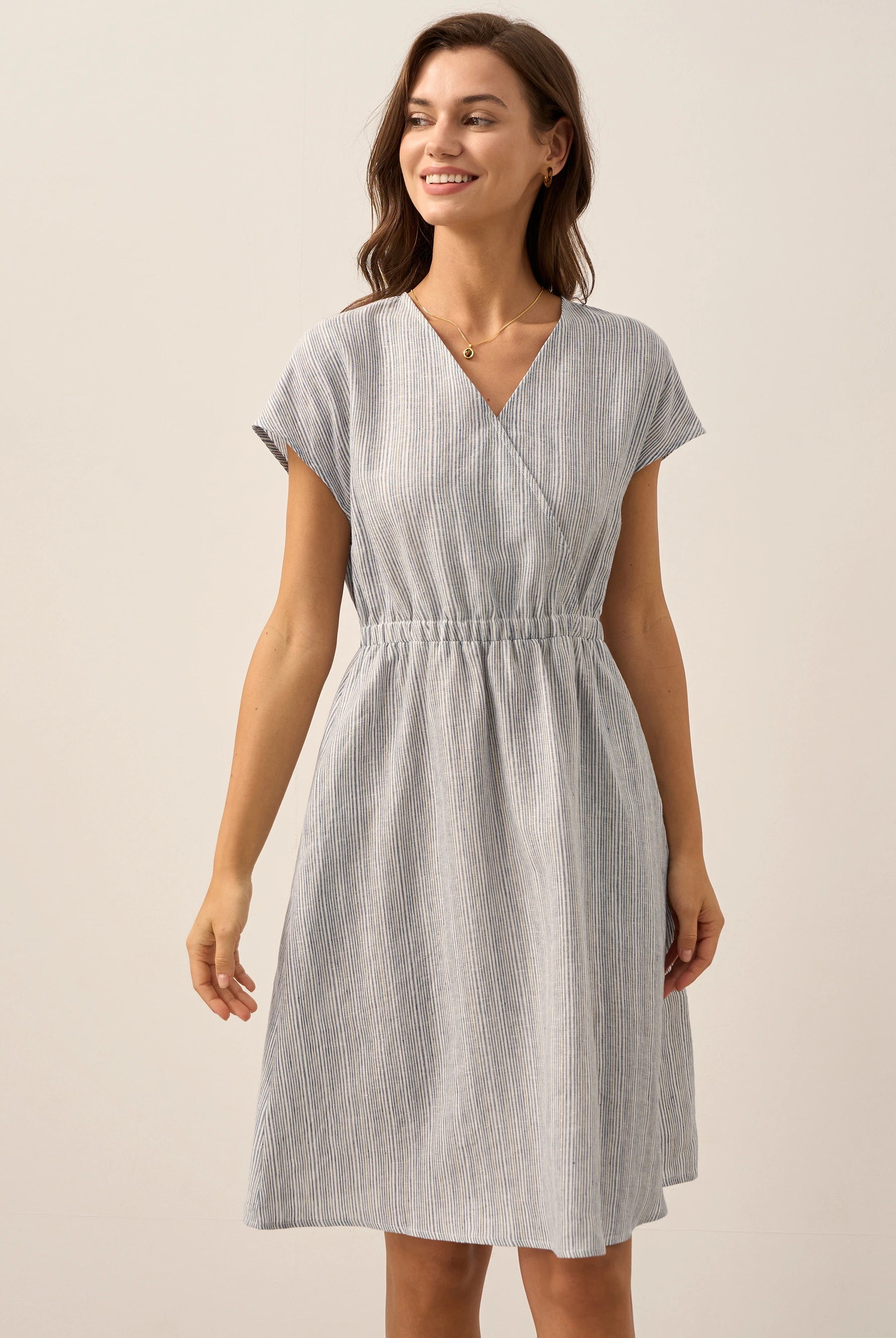 LINTICO women's linen outfit with midi dress and mini dress