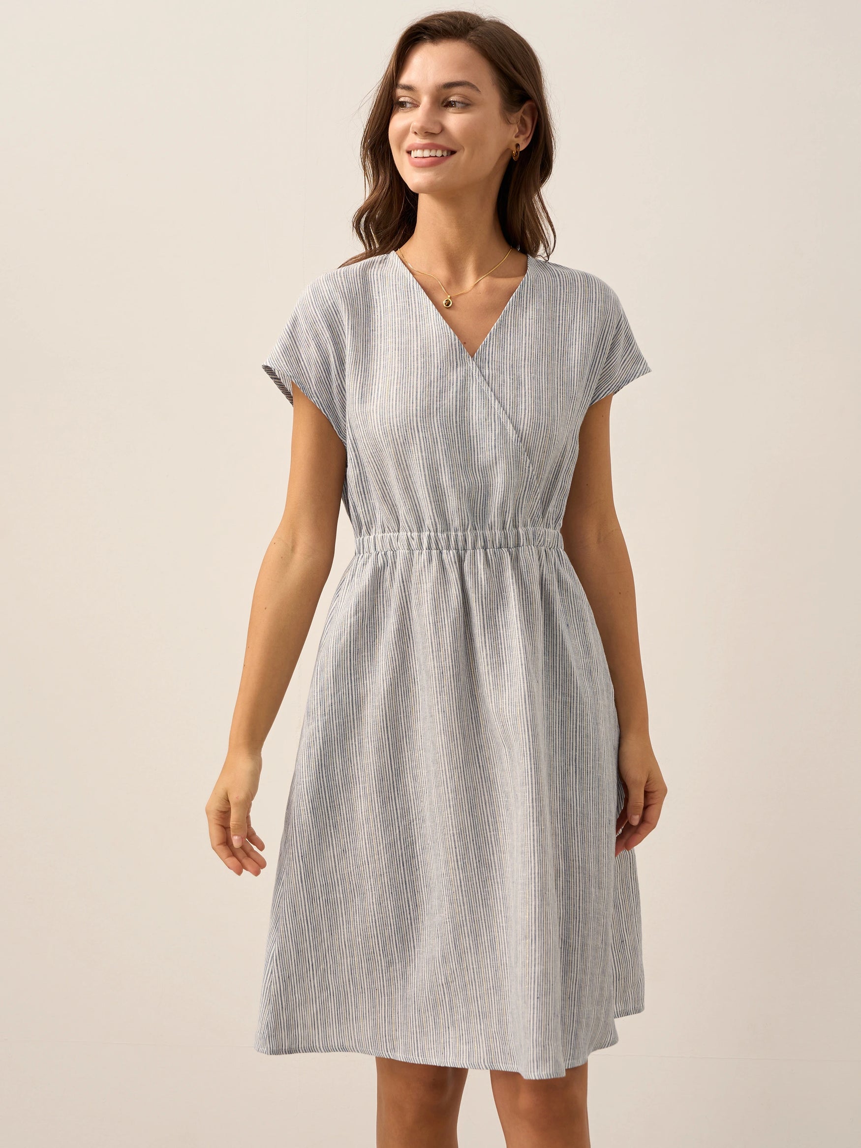 LINTICO women's linen outfit with midi dress and mini dress