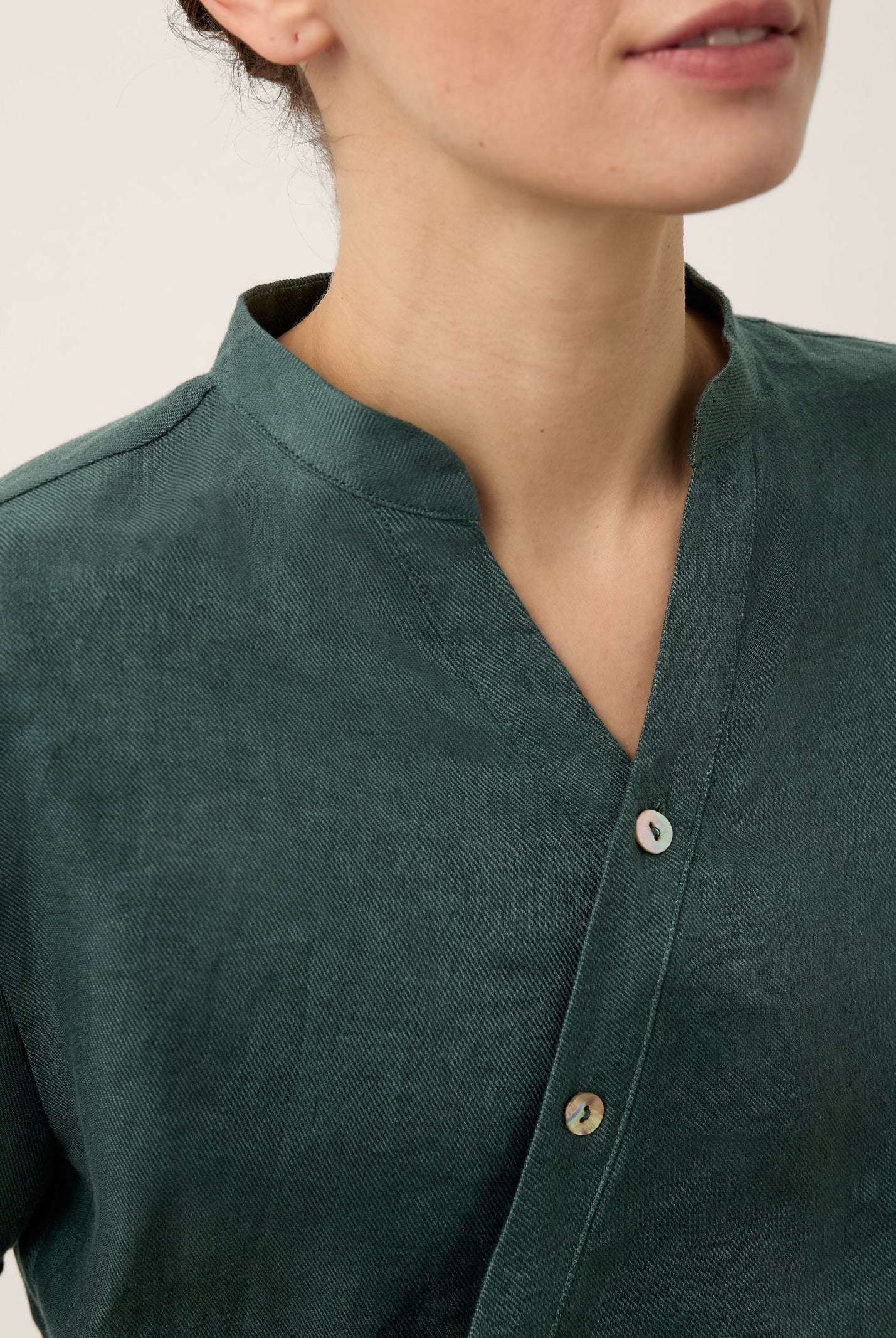 100% Linen Wrap Front Elastic Waist Top BETTINA by LINTICO for women