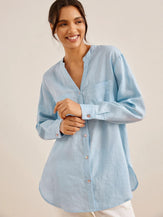 Camicia ampia elegante CELINE in 100% lino - top, camicie in lino