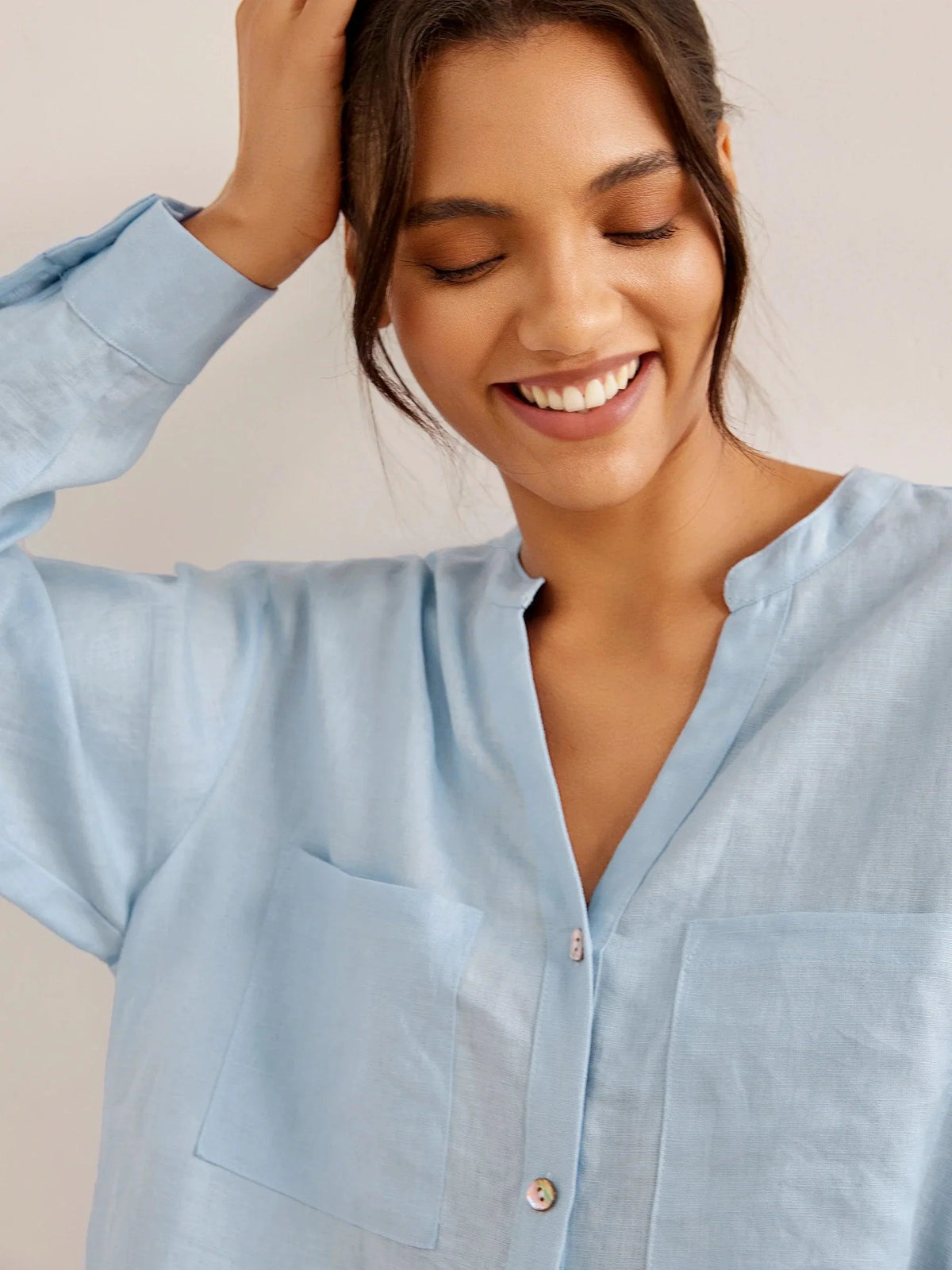 Camicia ampia elegante CELINE in 100% lino - top, camicie in lino