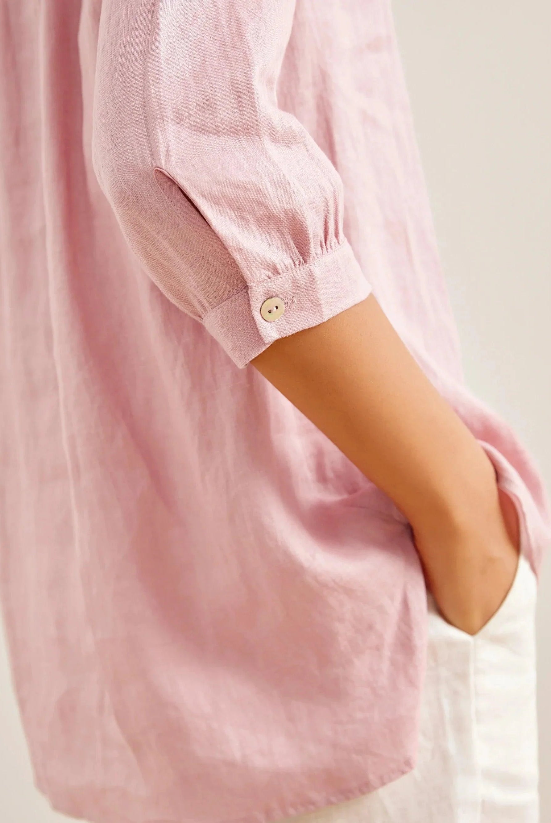 100% Linen Dress Shirt JOANNA - TOPS-Linen Blouses