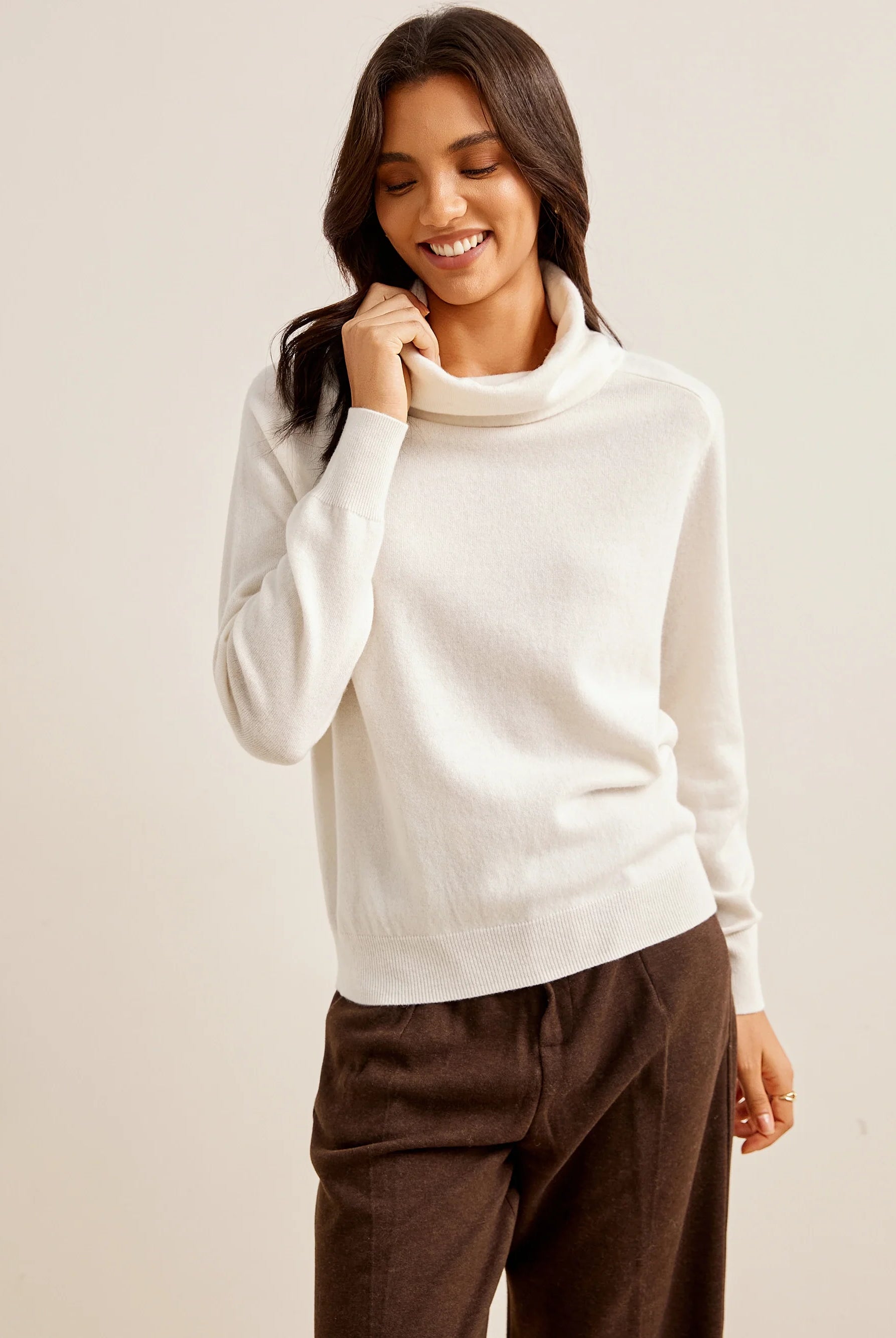 Merino Wool Cowl Neck Sweater