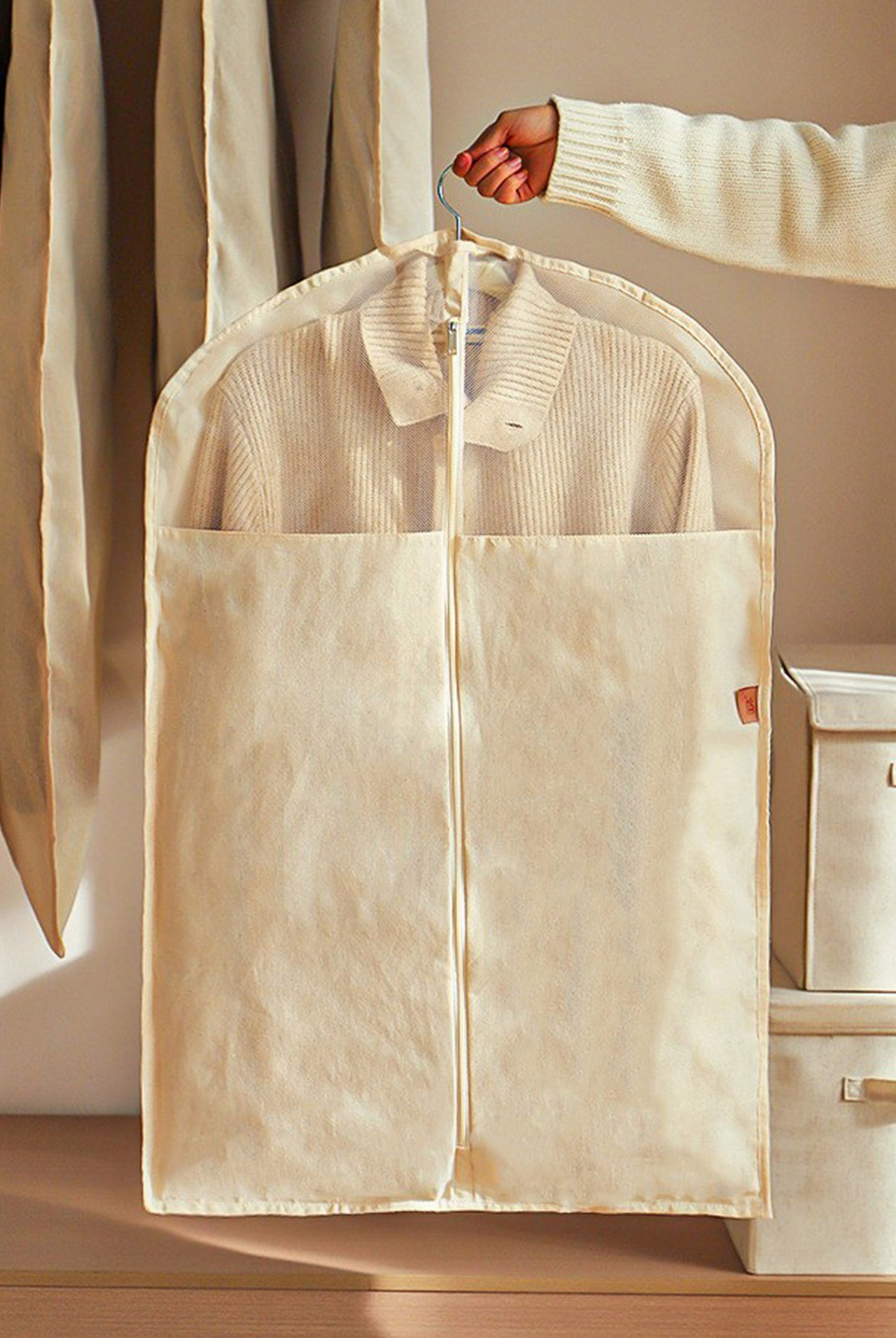Linen Cotton Clear Window Dust-Proof Storage Bags by LINTICO for women