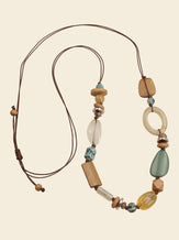 Bohemian Mixed Bead Long Pendant Necklace by LINTICO