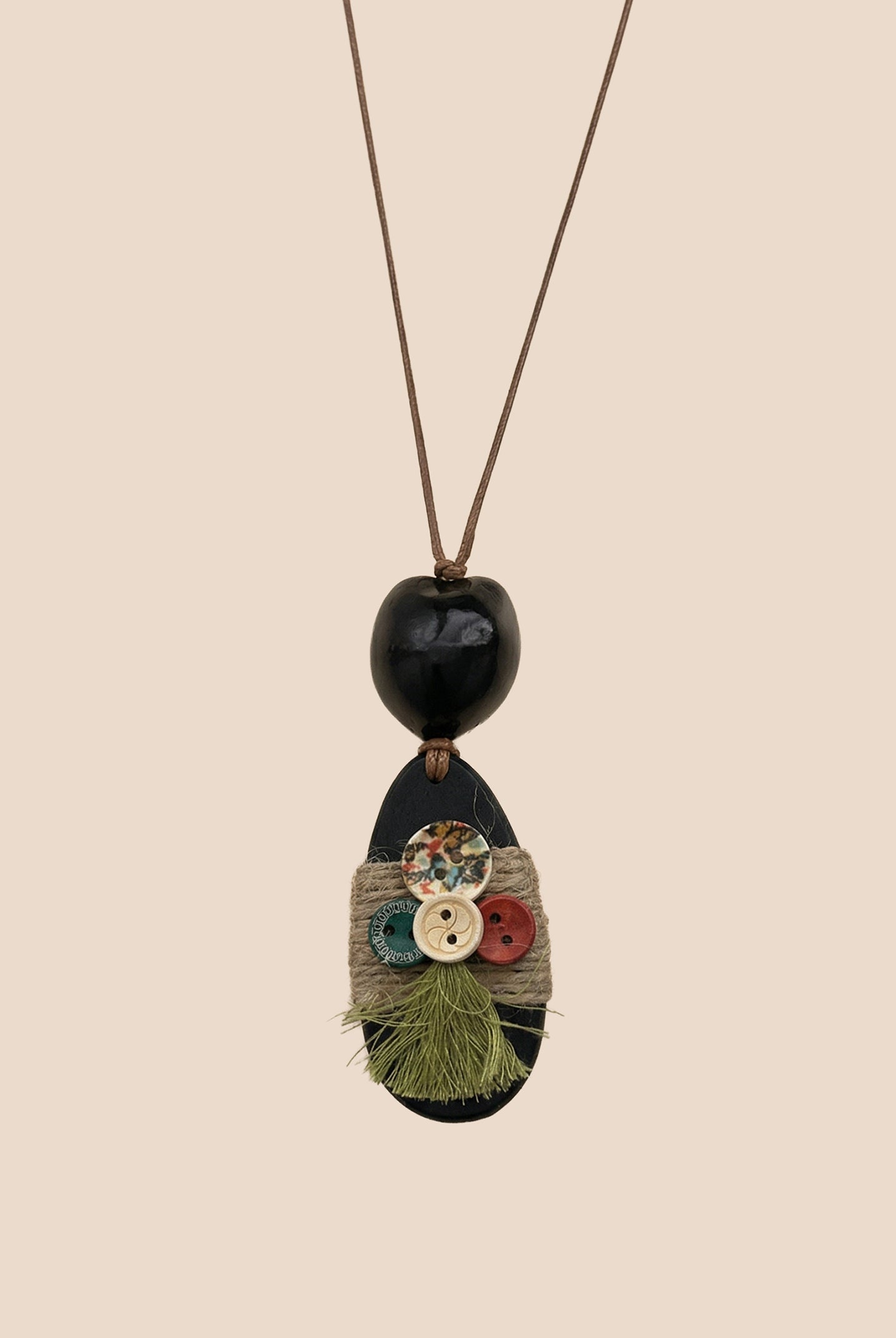 Artisanal Woodland Pendant Necklace by LINTICO