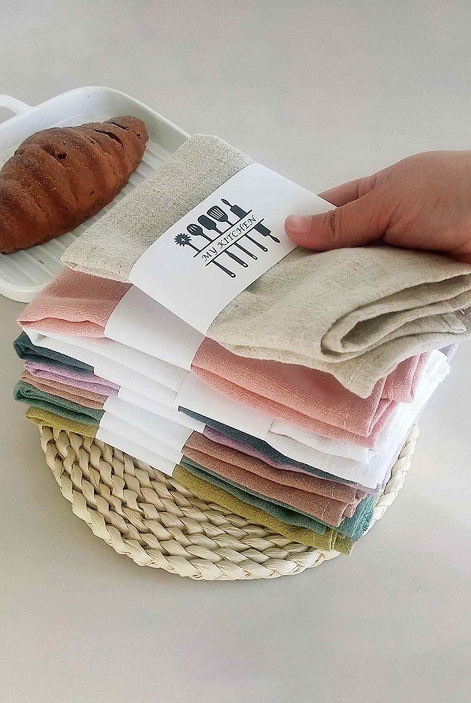 Cotton Linen Napkins Solid Color Placemats Tea Towels - ACCESSORIES-Others