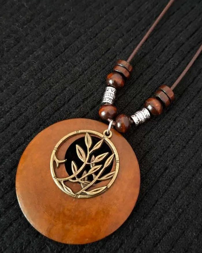 Retro Chic Linen Drape Necklace LOLA - Branches / One-Size - ACCESSORIES-Jewelry