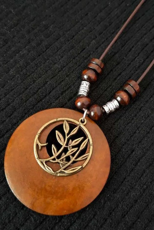 Retro Chic Linen Drape Necklace LOLA - Branches / One-Size - ACCESSORIES-Jewelry