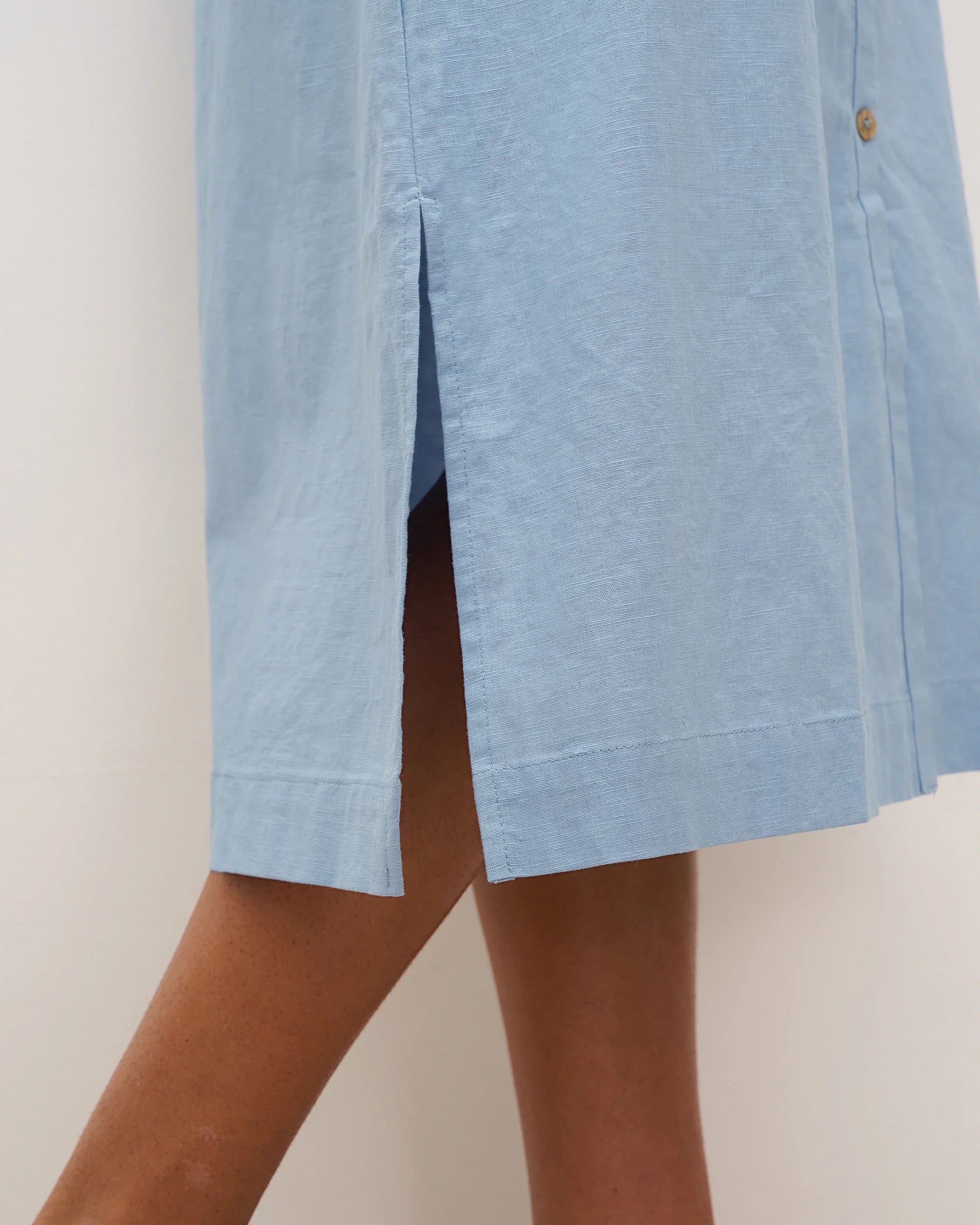 Linen Ladder Tie Simple Dress - DRESSES-Linen Maxi