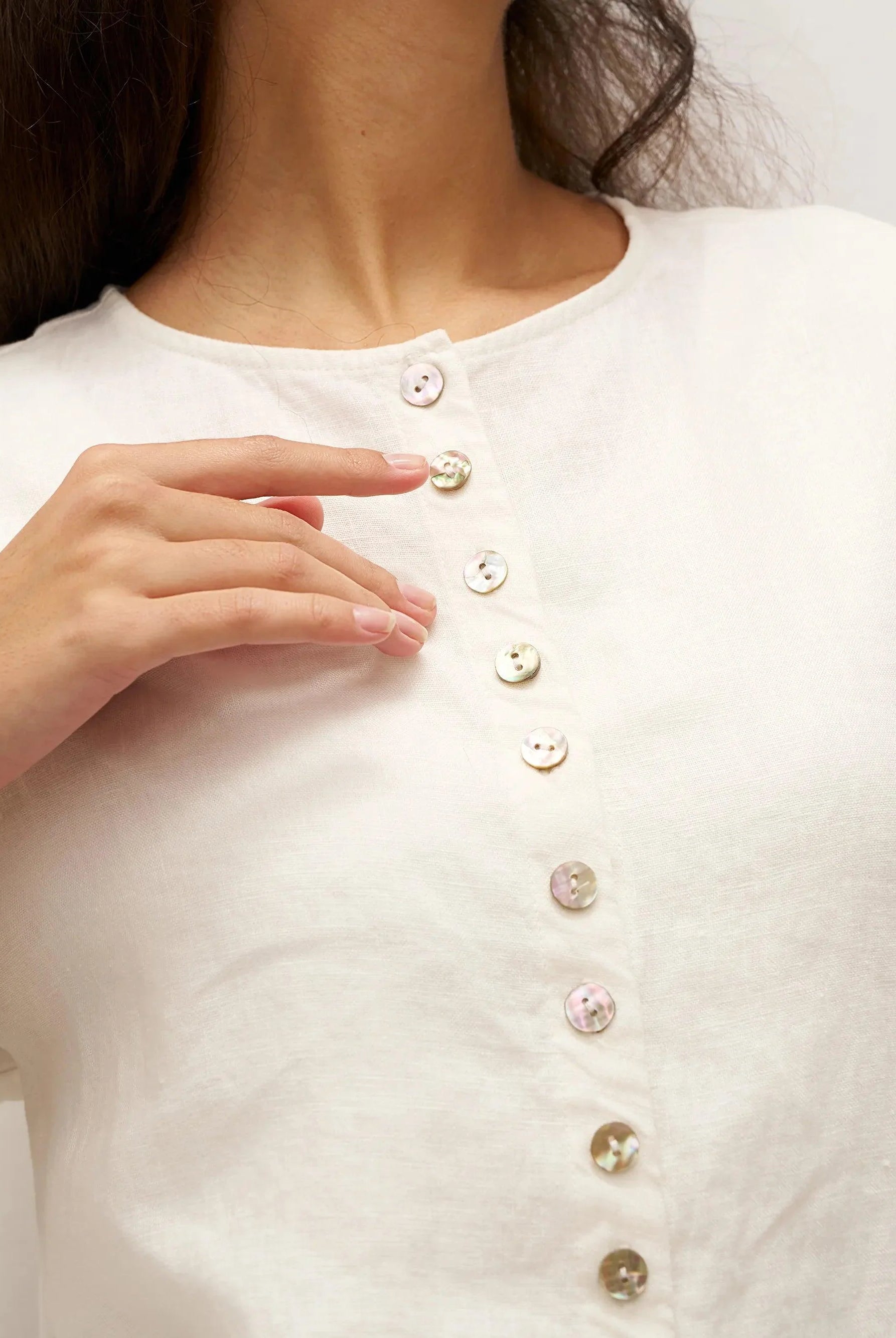 100% Linen Button-Front Drop Shoulder Shirt EASTER - TOPS-Linen Button Down Shirts