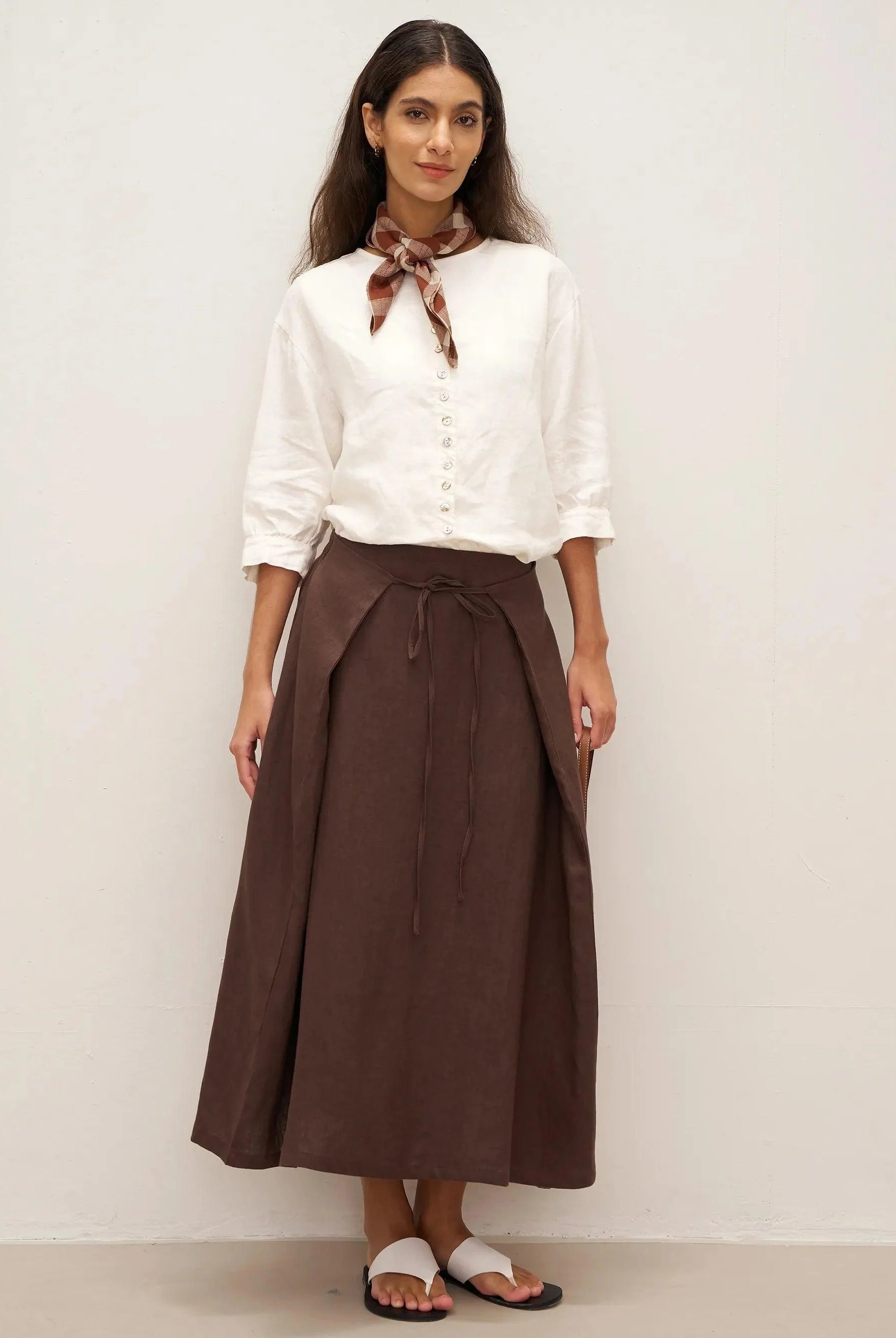 100% Linen Button-Front Drop Shoulder Shirt EASTER - TOPS-Linen Button Down Shirts